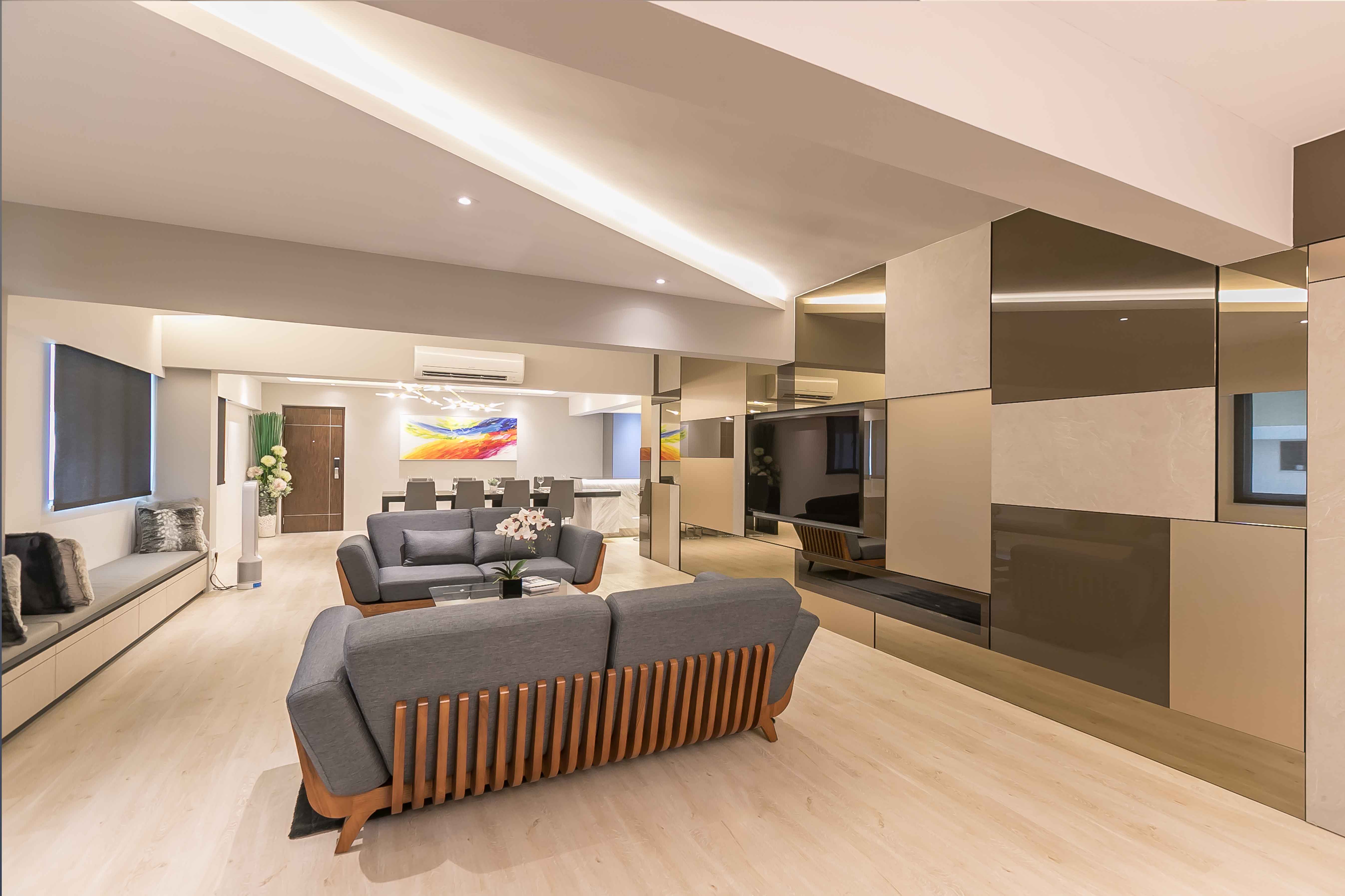 Contemporary, Modern Design - Living Room - HDB 3 Room - Design by Dreamvision Designer Pte Ltd