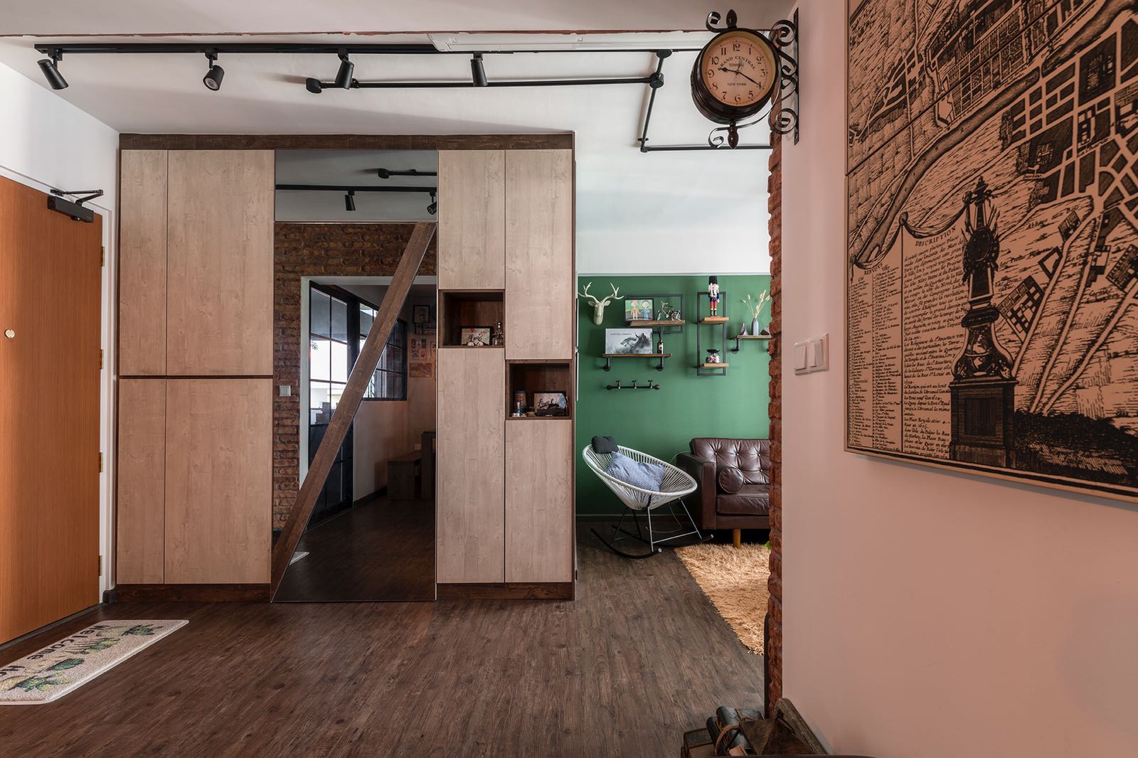 Industrial Design - Living Room - HDB 4 Room - Design by Earth Interior Design Pte Ltd 