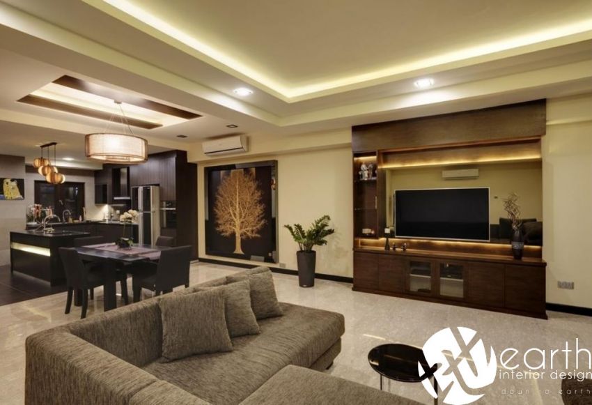 Modern Design - Living Room - Landed House - Design by Earth Interior Design Pte Ltd 