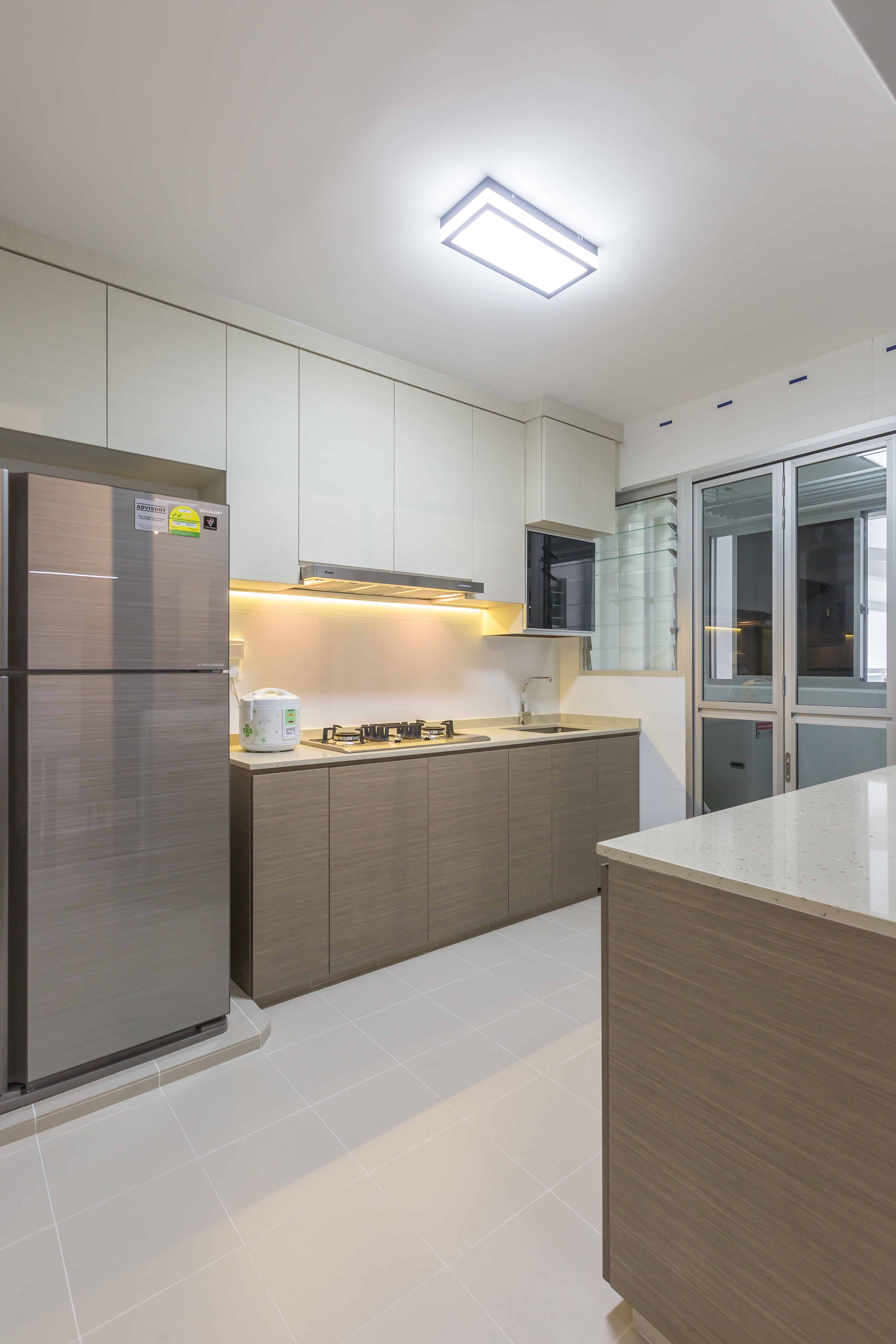 Modern Design - Kitchen - HDB 4 Room - Design by EC Vision Design Pte Ltd