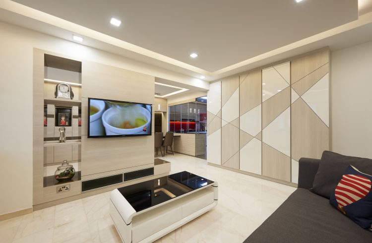 Contemporary, Modern Design - Living Room - HDB 5 Room - Design by EC Vision Design Pte Ltd