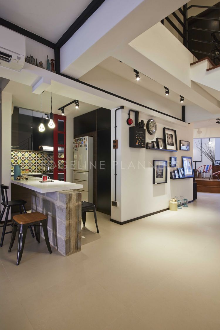 Industrial, Scandinavian, Vintage Design - Living Room - HDB Executive Apartment - Design by Edgeline Planners Pte Ltd