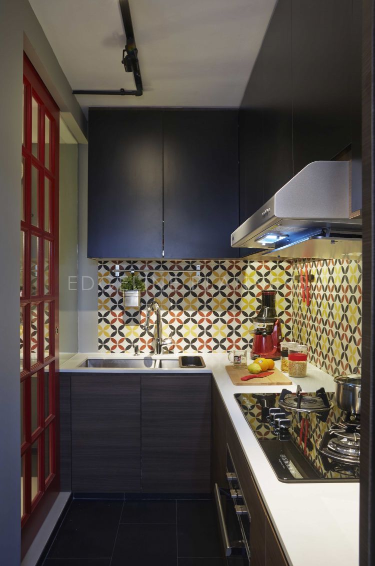 Industrial, Scandinavian, Vintage Design - Kitchen - HDB Executive Apartment - Design by Edgeline Planners Pte Ltd