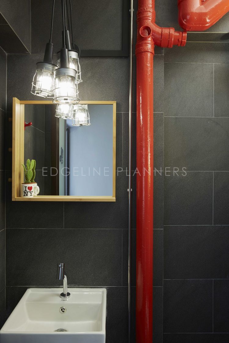 Industrial, Scandinavian, Vintage Design - Bathroom - HDB Executive Apartment - Design by Edgeline Planners Pte Ltd