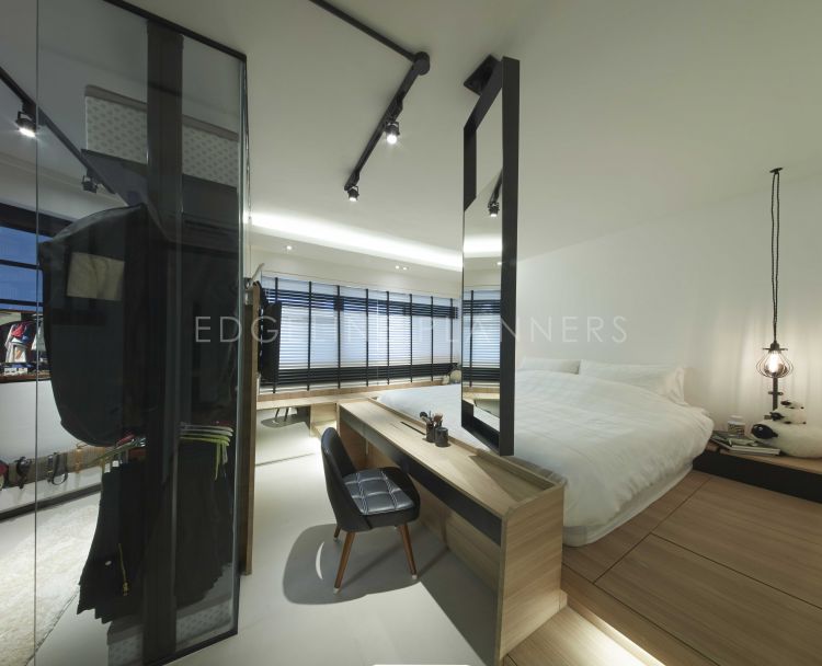 Industrial, Scandinavian, Vintage Design - Bedroom - HDB Executive Apartment - Design by Edgeline Planners Pte Ltd