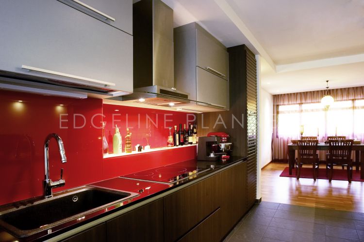 Contemporary, Modern Design - Kitchen - HDB Executive Apartment - Design by Edgeline Planners Pte Ltd