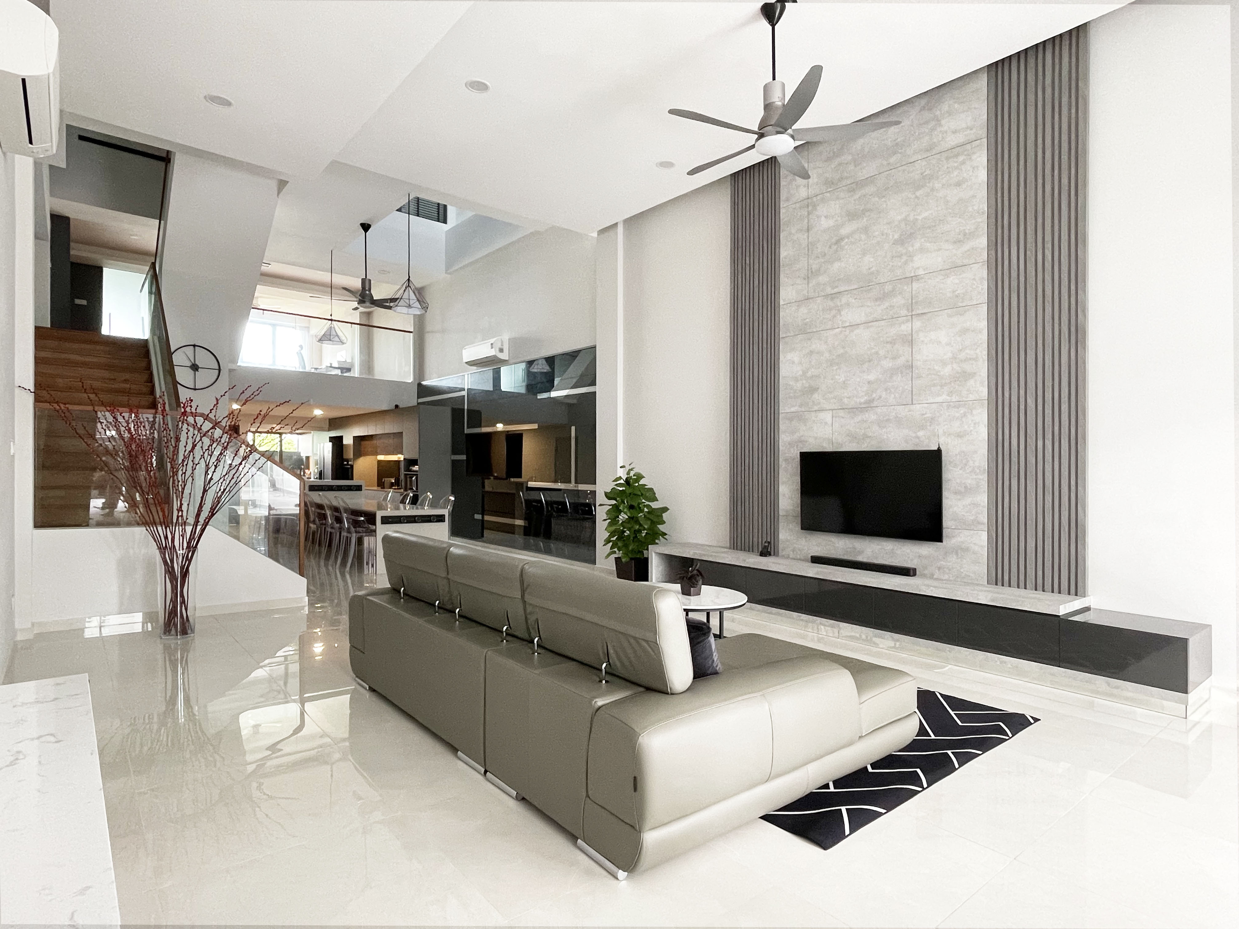 Modern Design - Living Room - Landed House - Design by Edgeline Planners Pte Ltd