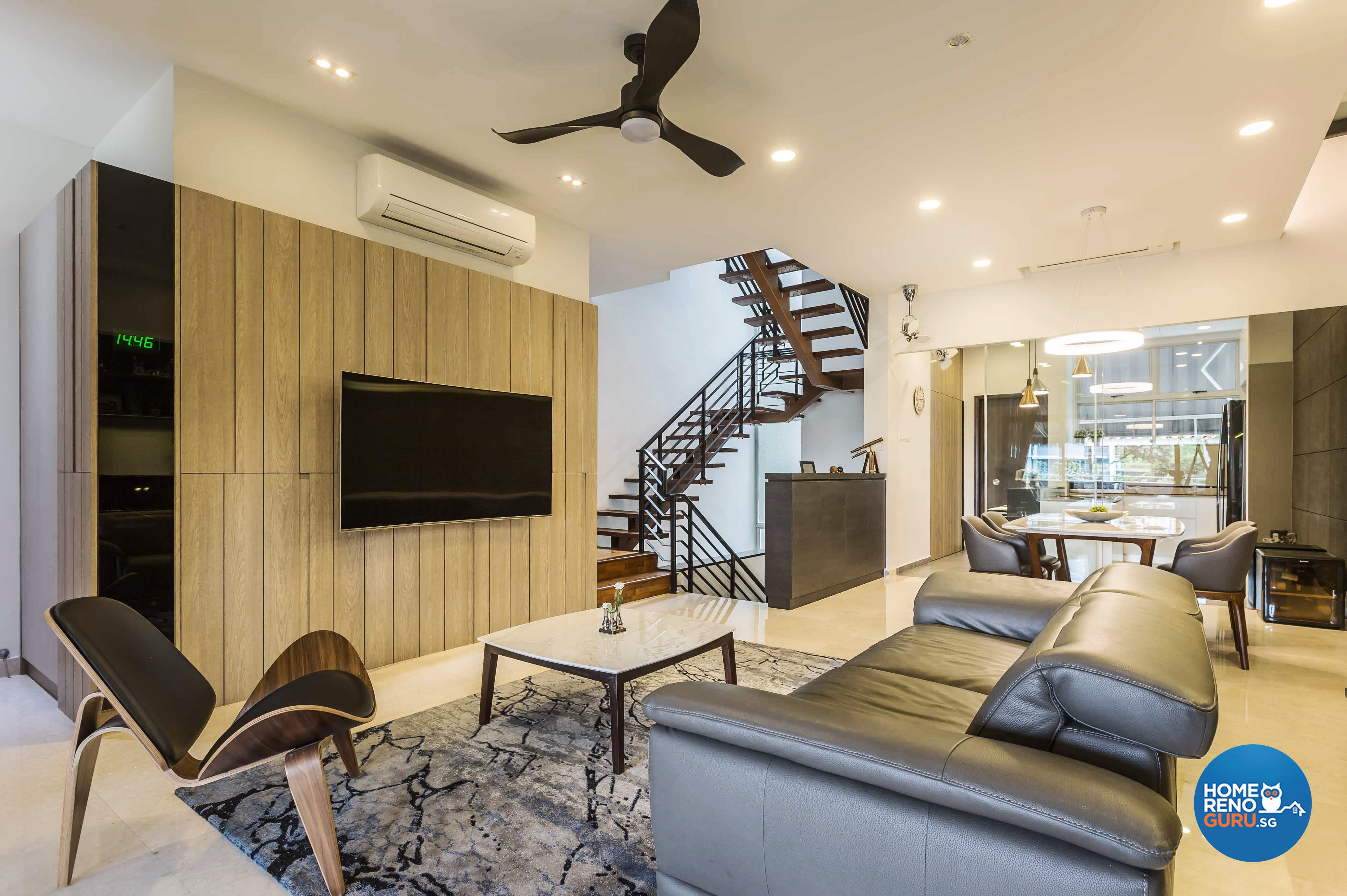 Contemporary Design - Living Room - Landed House - Design by Edgeline Planners Pte Ltd