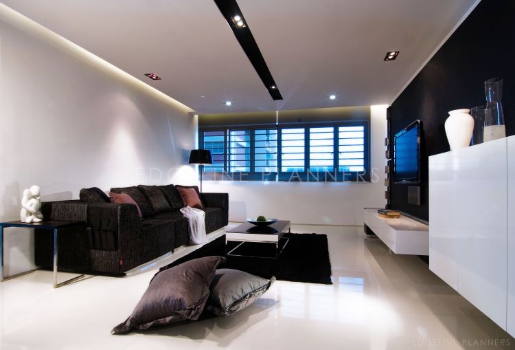 Minimalist, Modern Design - Living Room - HDB 5 Room - Design by Edgeline Planners Pte Ltd