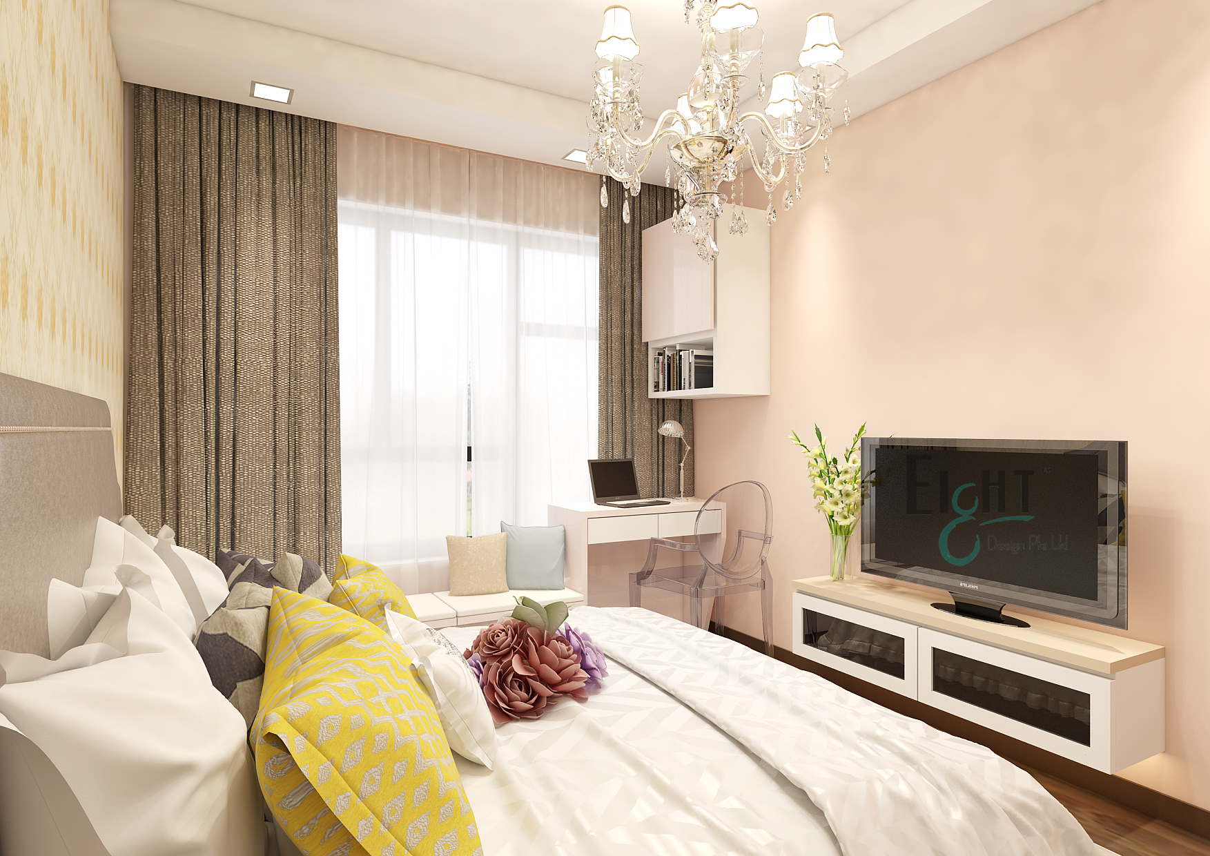 Victorian Design - Bedroom - Condominium - Design by Eight Design Pte Ltd