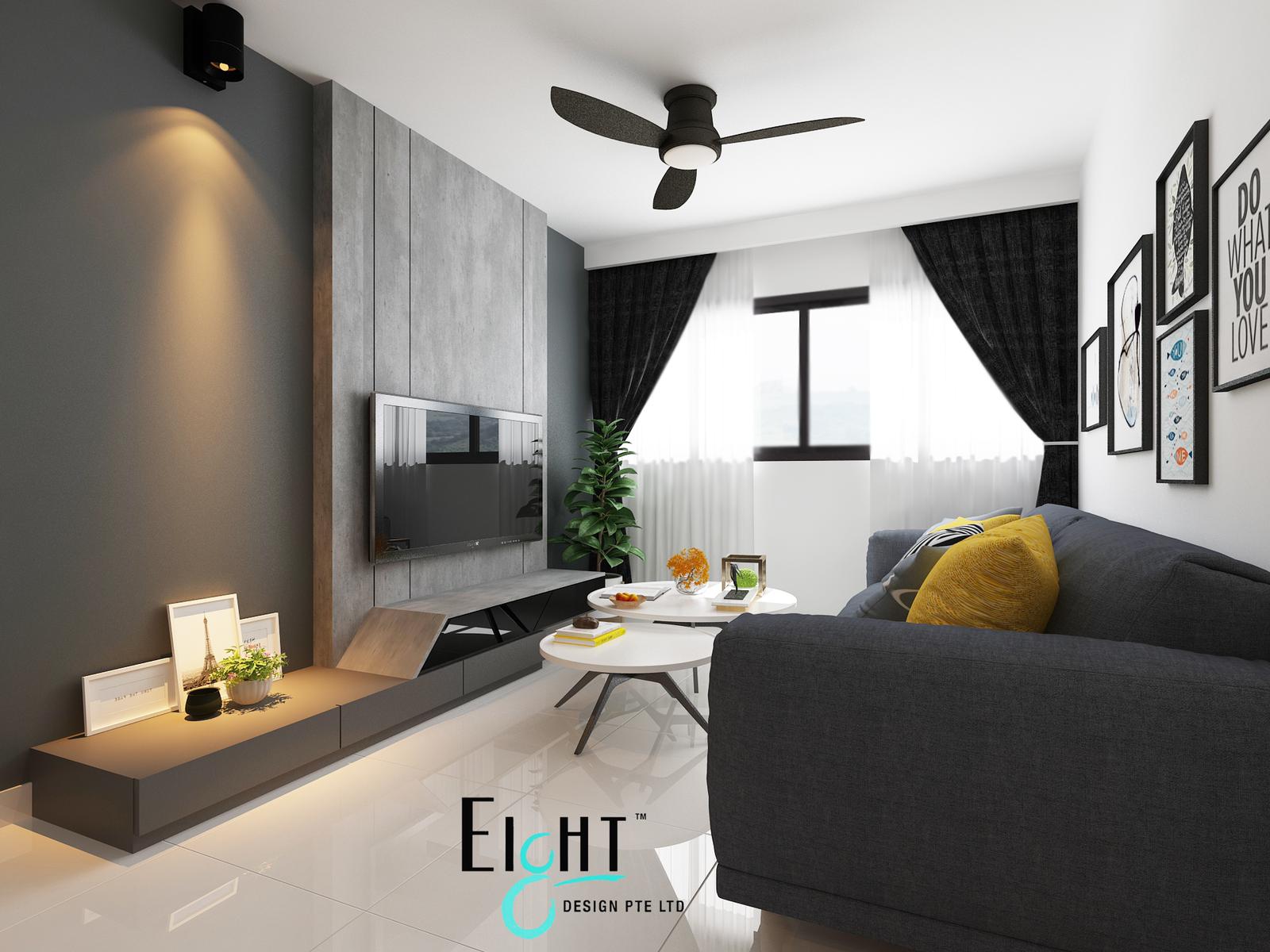 Contemporary, Minimalist, Modern Design - Living Room - HDB 3 Room - Design by Eight Design Pte Ltd