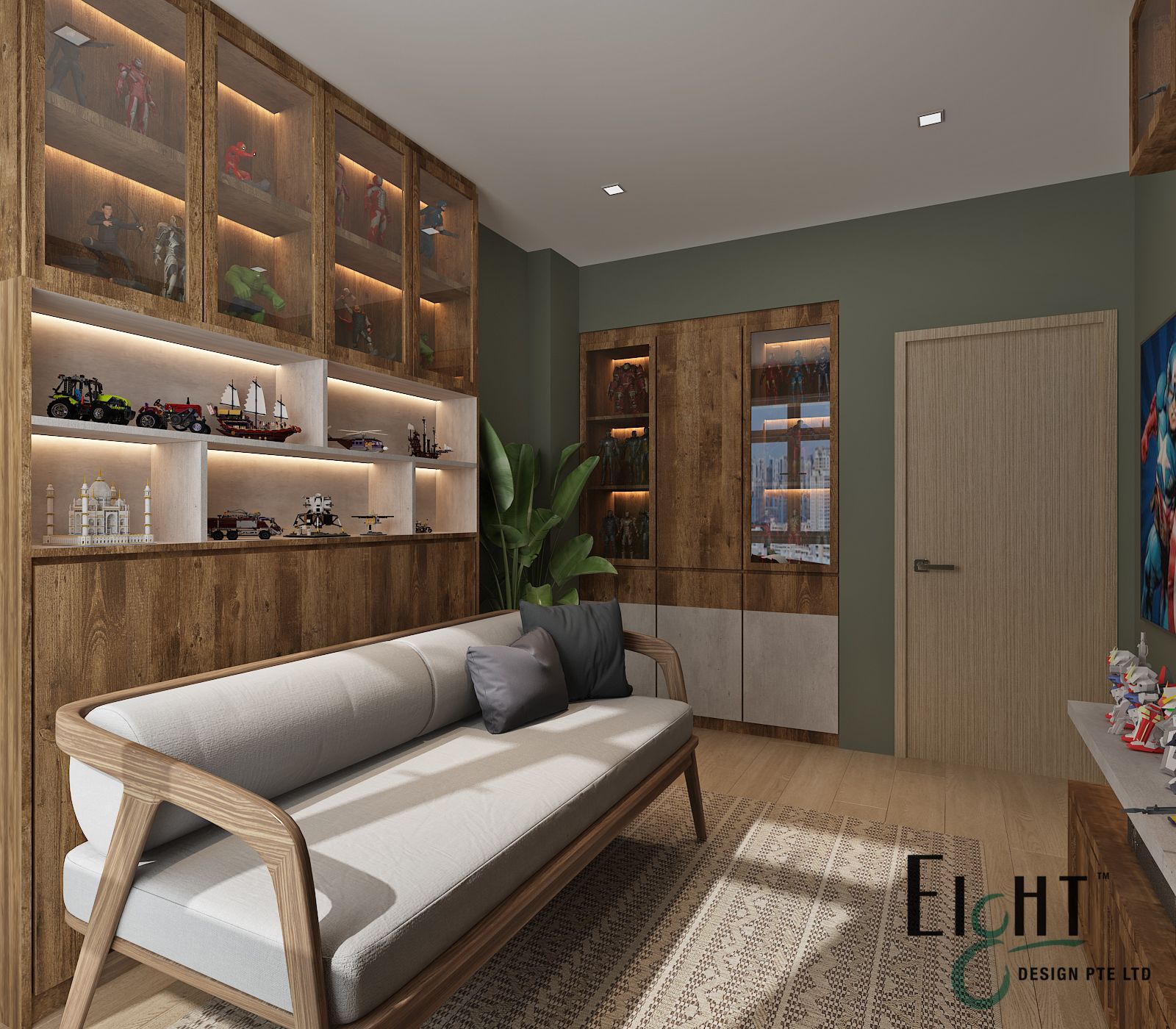 Oriental, Vintage Design - Entertainment Room - Condominium - Design by Eight Design Pte Ltd