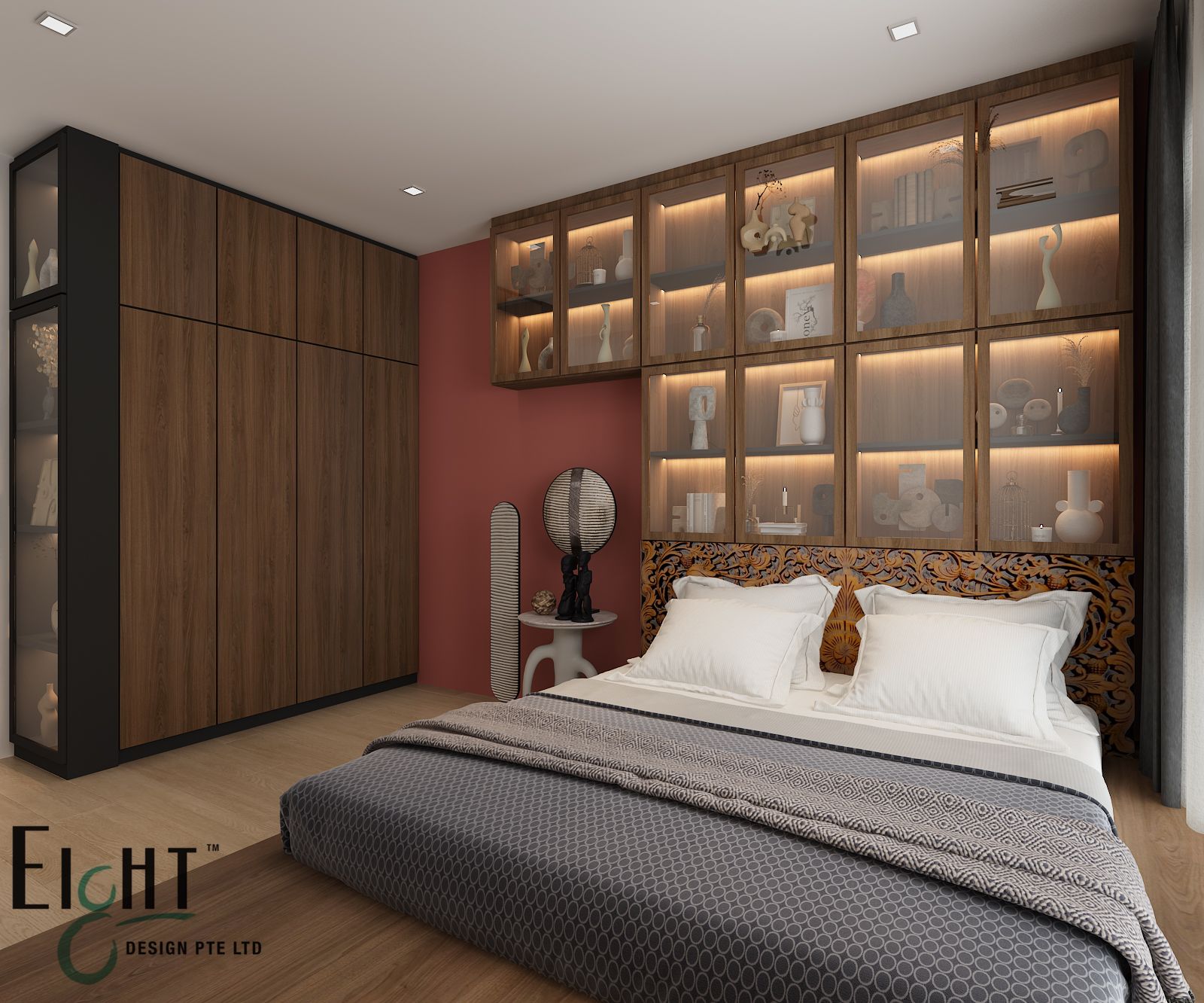 Oriental, Vintage Design - Bedroom - Condominium - Design by Eight Design Pte Ltd
