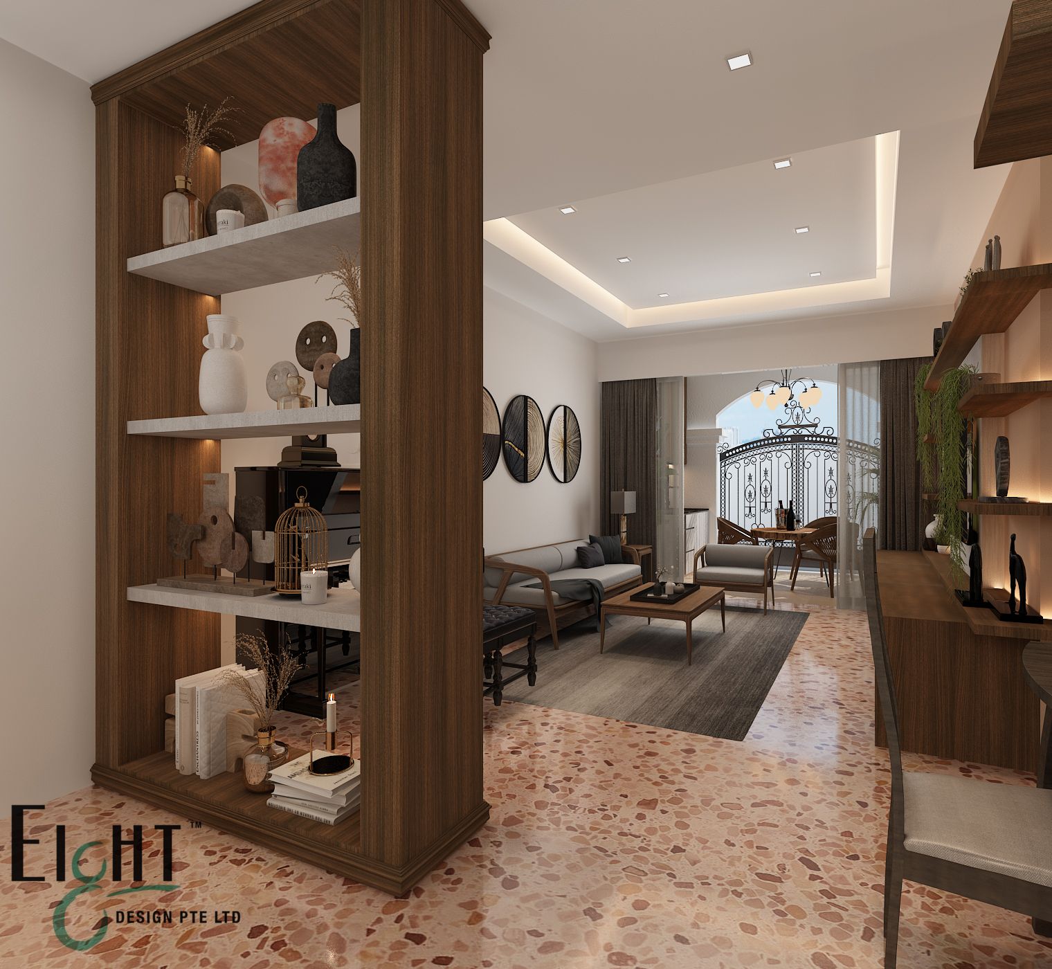 Oriental, Vintage Design - Living Room - Condominium - Design by Eight Design Pte Ltd