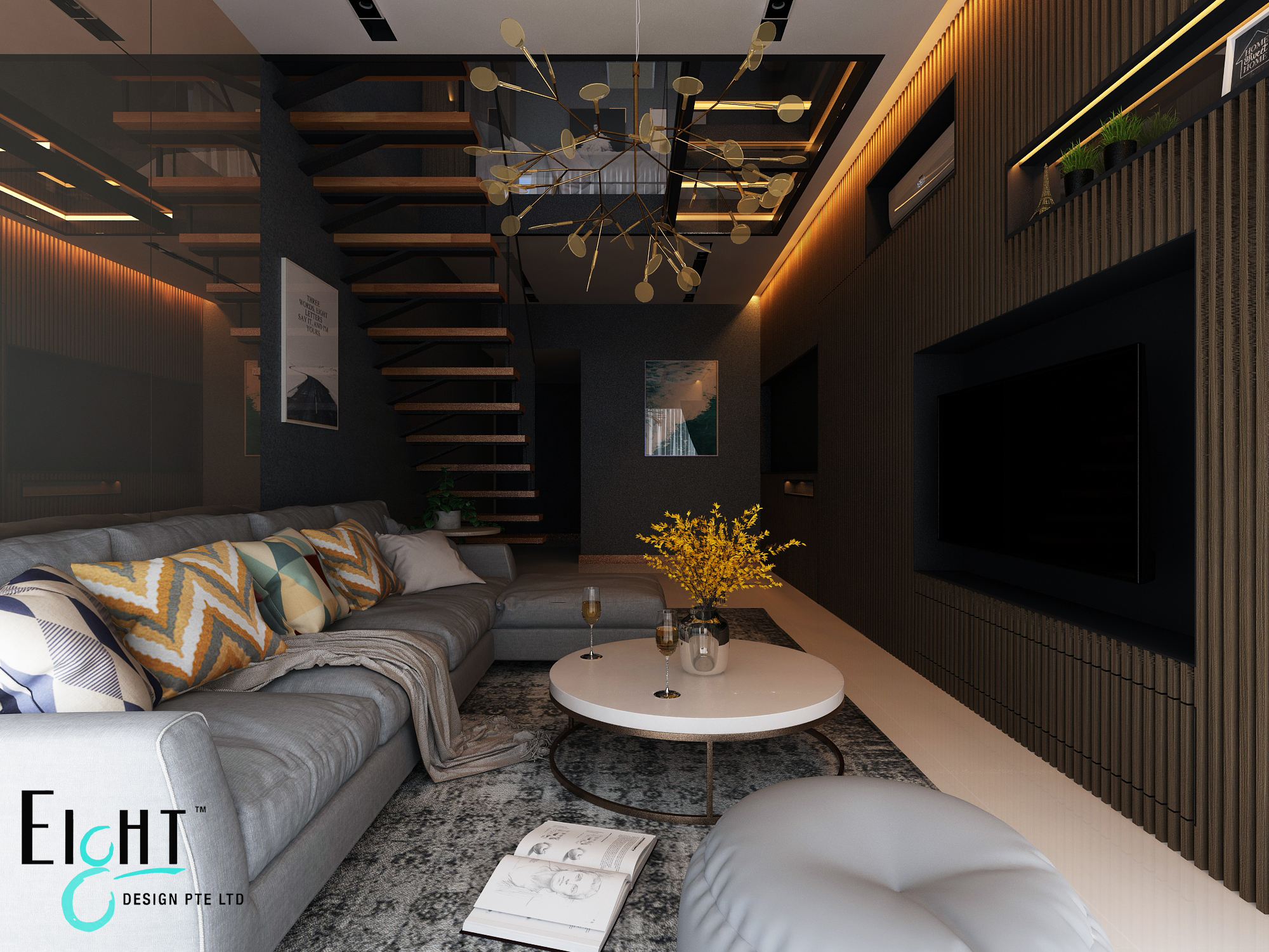 Contemporary Design - Living Room - Condominium - Design by Eight Design Pte Ltd