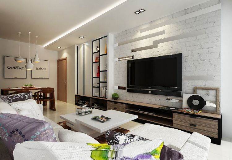 Contemporary, Modern Design - Living Room - HDB 4 Room - Design by Eight Design Pte Ltd