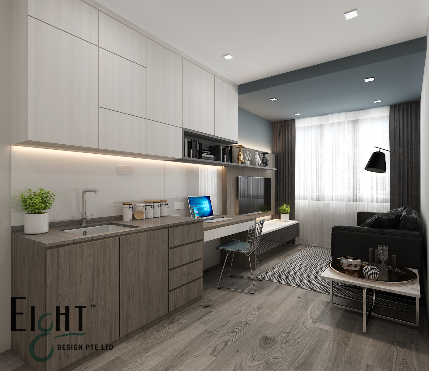 Contemporary, Modern Design - Living Room - Landed House - Design by Eight Design Pte Ltd