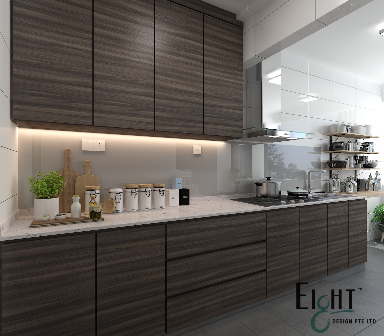 Contemporary, Modern Design - Kitchen - Landed House - Design by Eight Design Pte Ltd