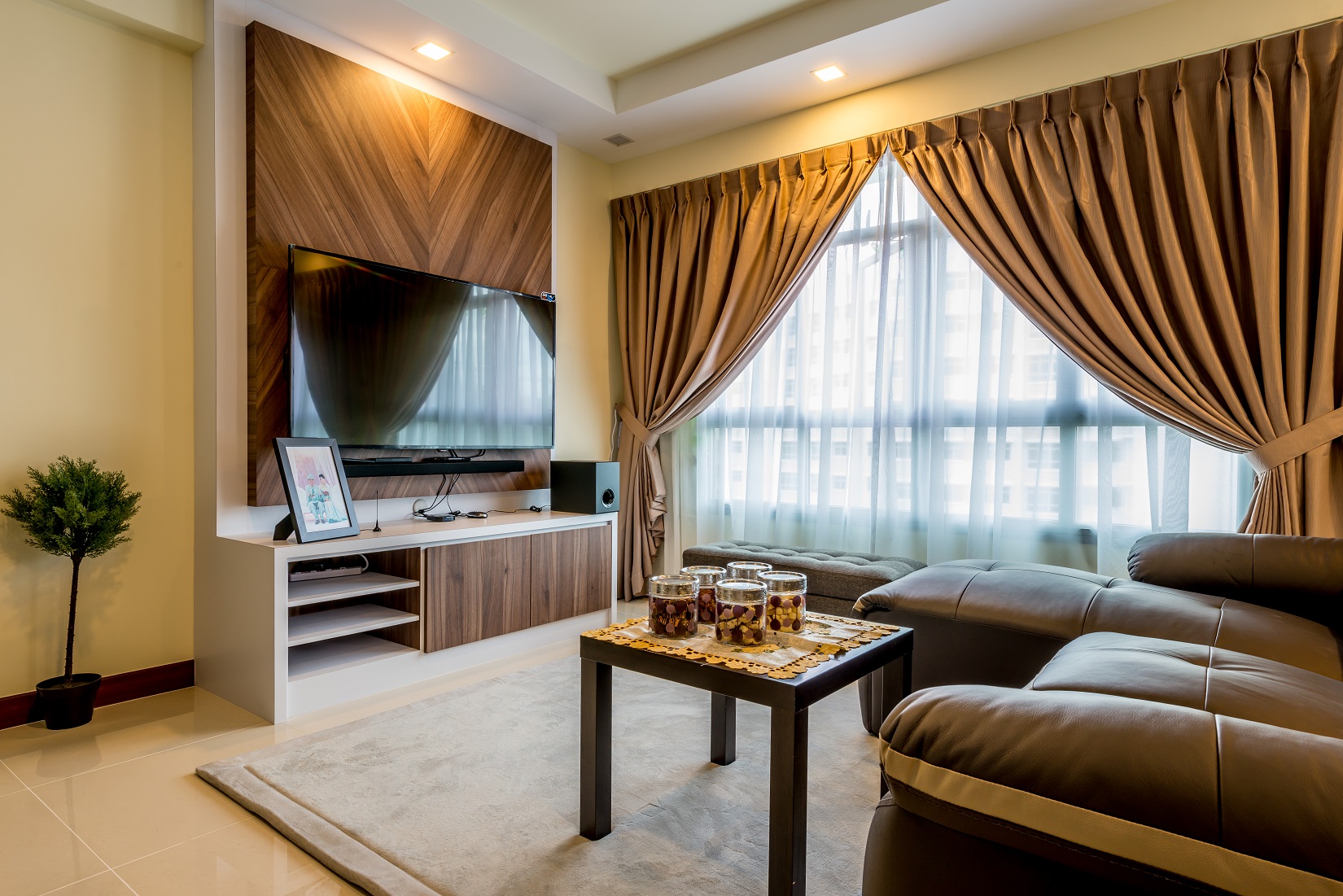 Resort Design - Living Room - HDB 5 Room - Design by Einstein Studio Pte Ltd