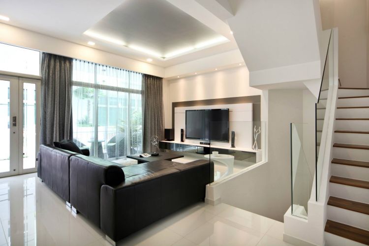 Contemporary, Minimalist Design - Living Room - Landed House - Design by Euphoric Designs