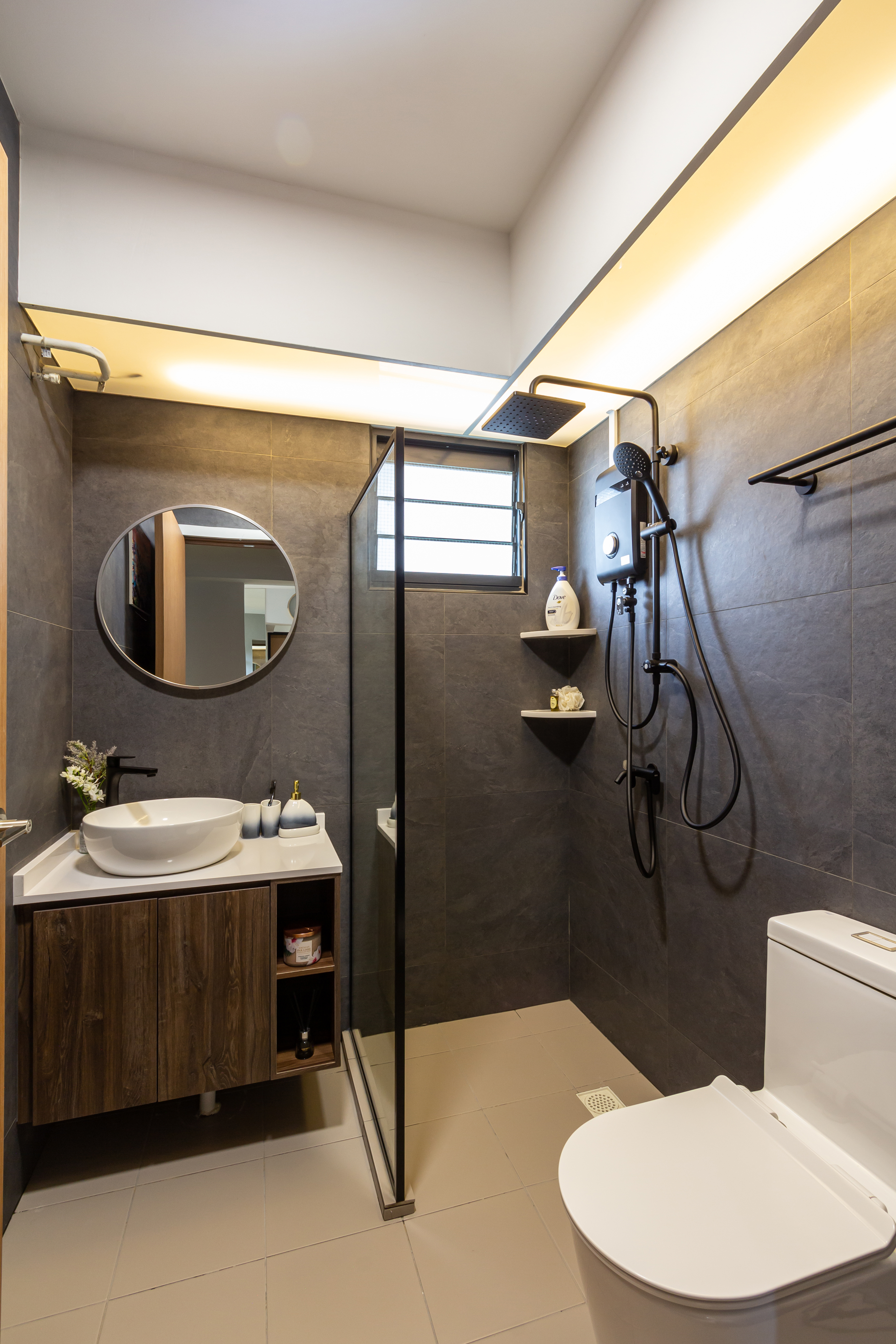 Contemporary, Modern Design - Bathroom - HDB 4 Room - Design by Fineline Design Pte Ltd