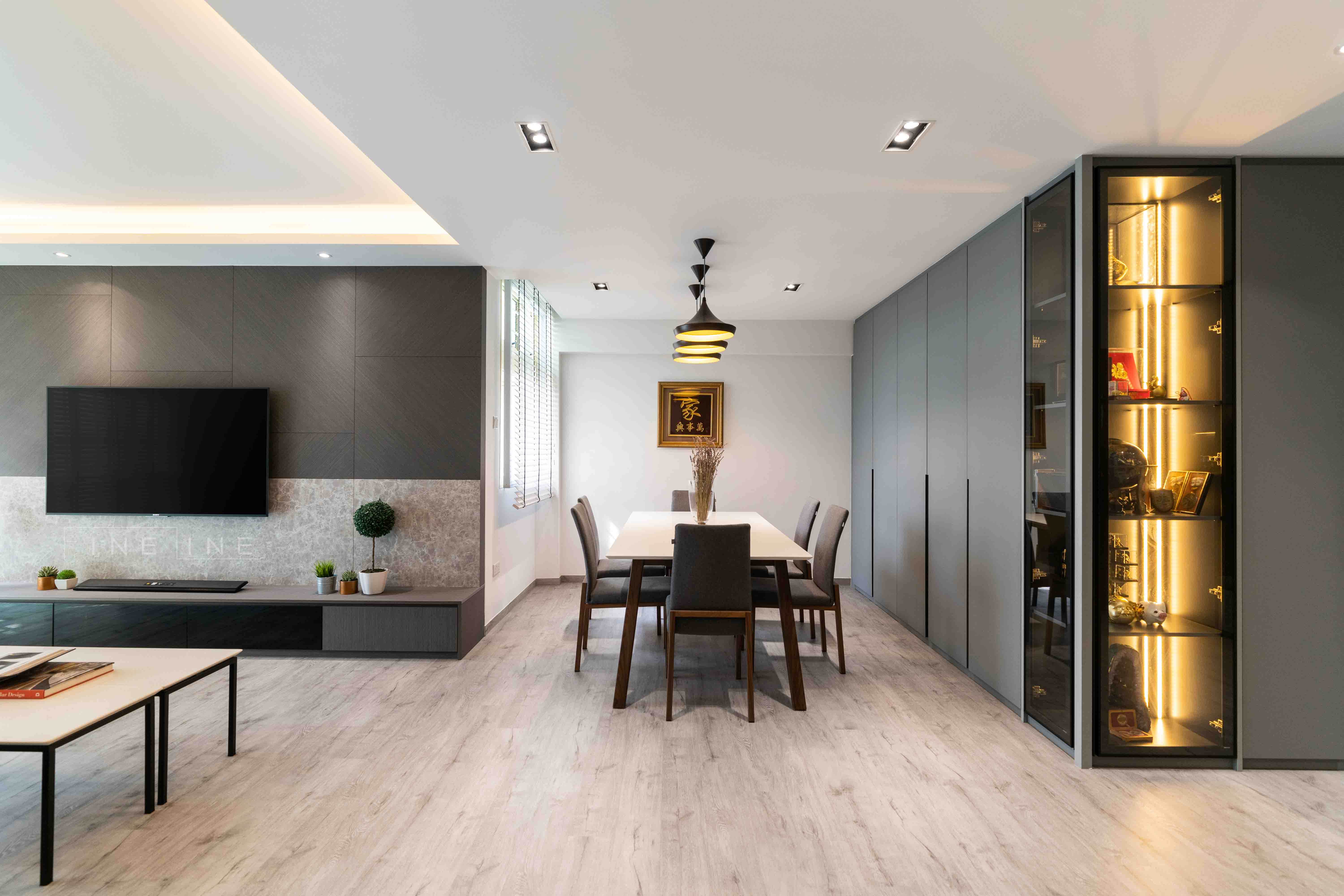 Contemporary Design - Dining Room - HDB 5 Room - Design by Fineline Design Pte Ltd