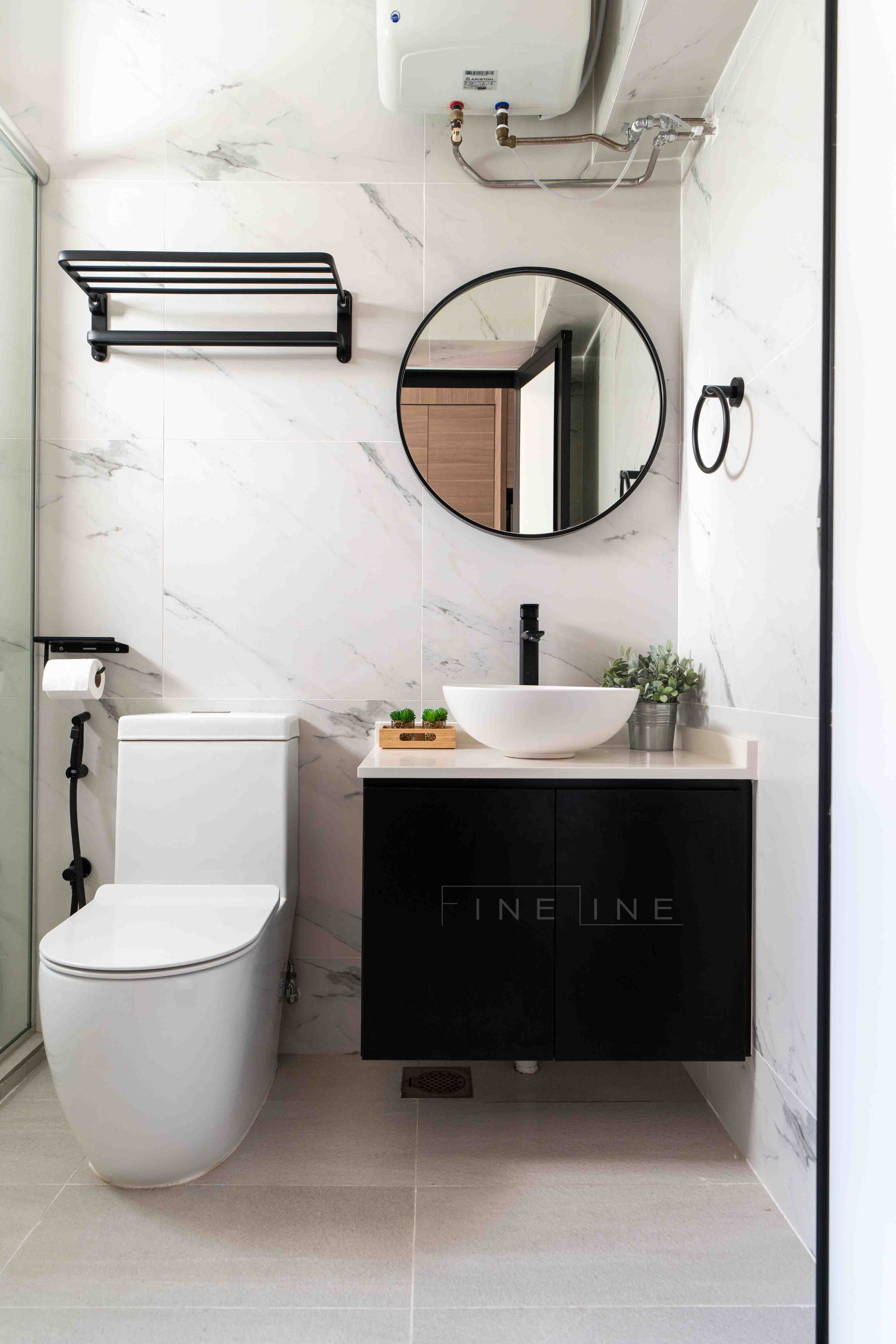 Contemporary Design - Bathroom - HDB 5 Room - Design by Fineline Design Pte Ltd