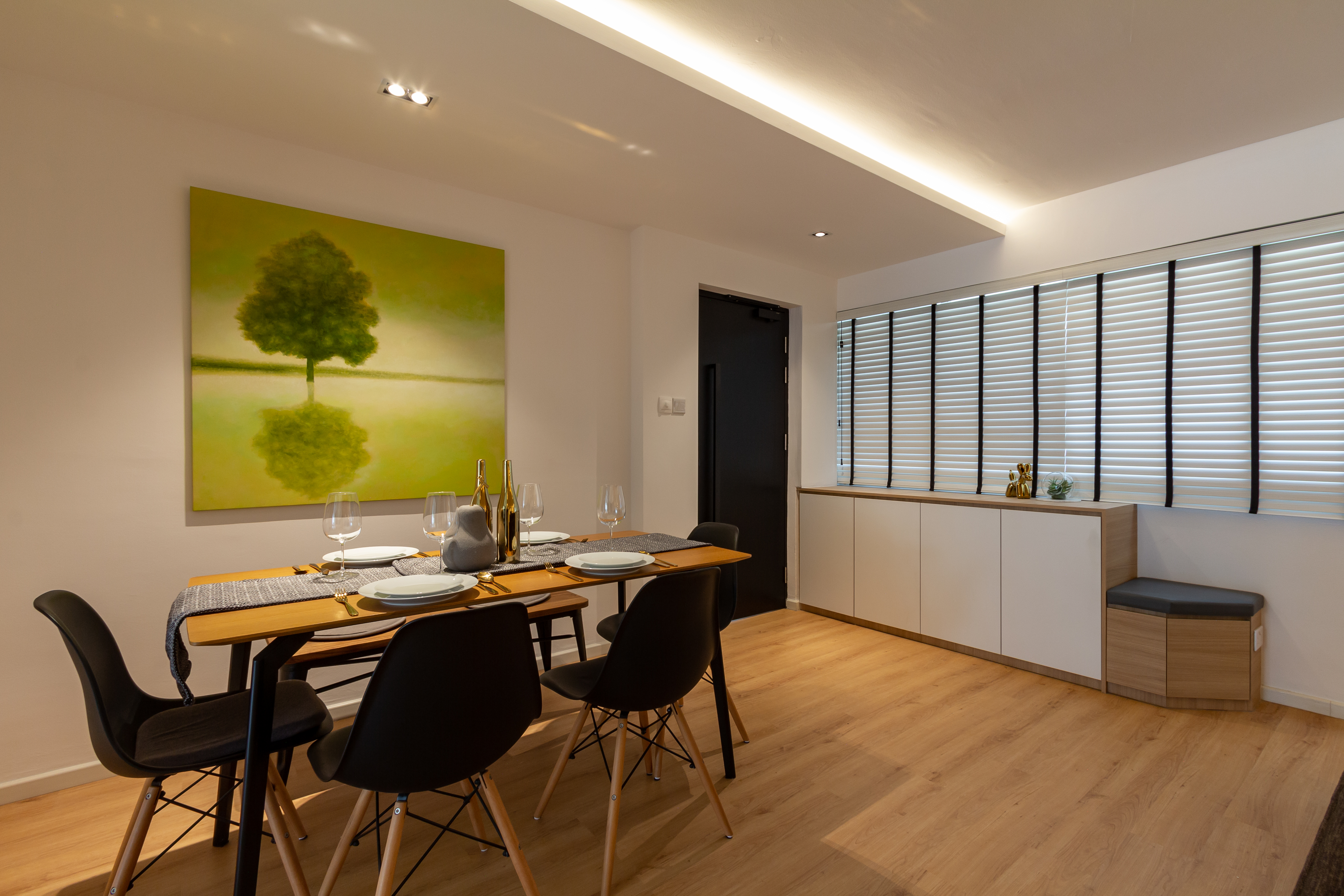 Scandinavian Design - Dining Room - HDB 4 Room - Design by Fineline Design Pte Ltd