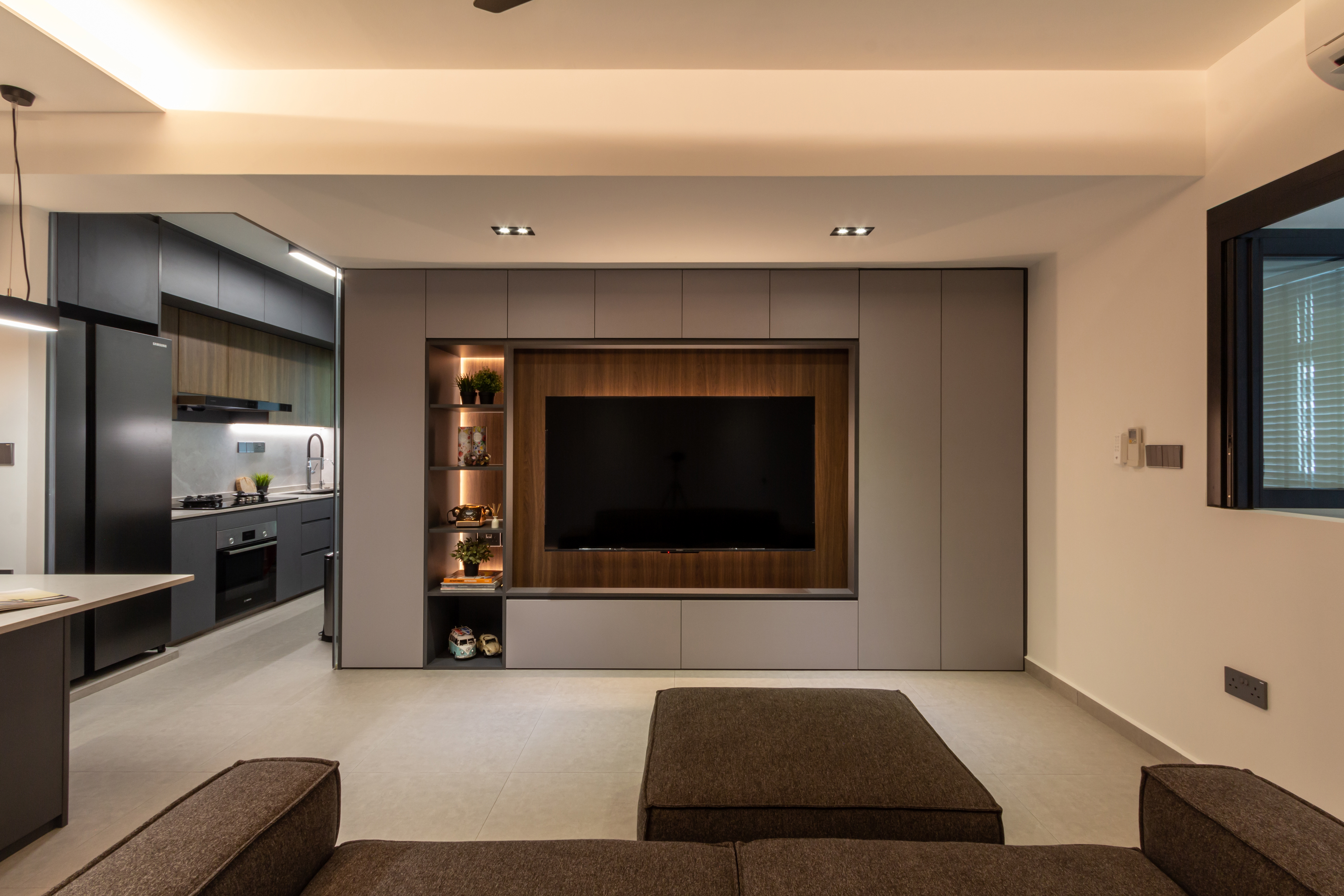 Contemporary, Modern Design - Living Room - HDB 4 Room - Design by Fineline Design Pte Ltd