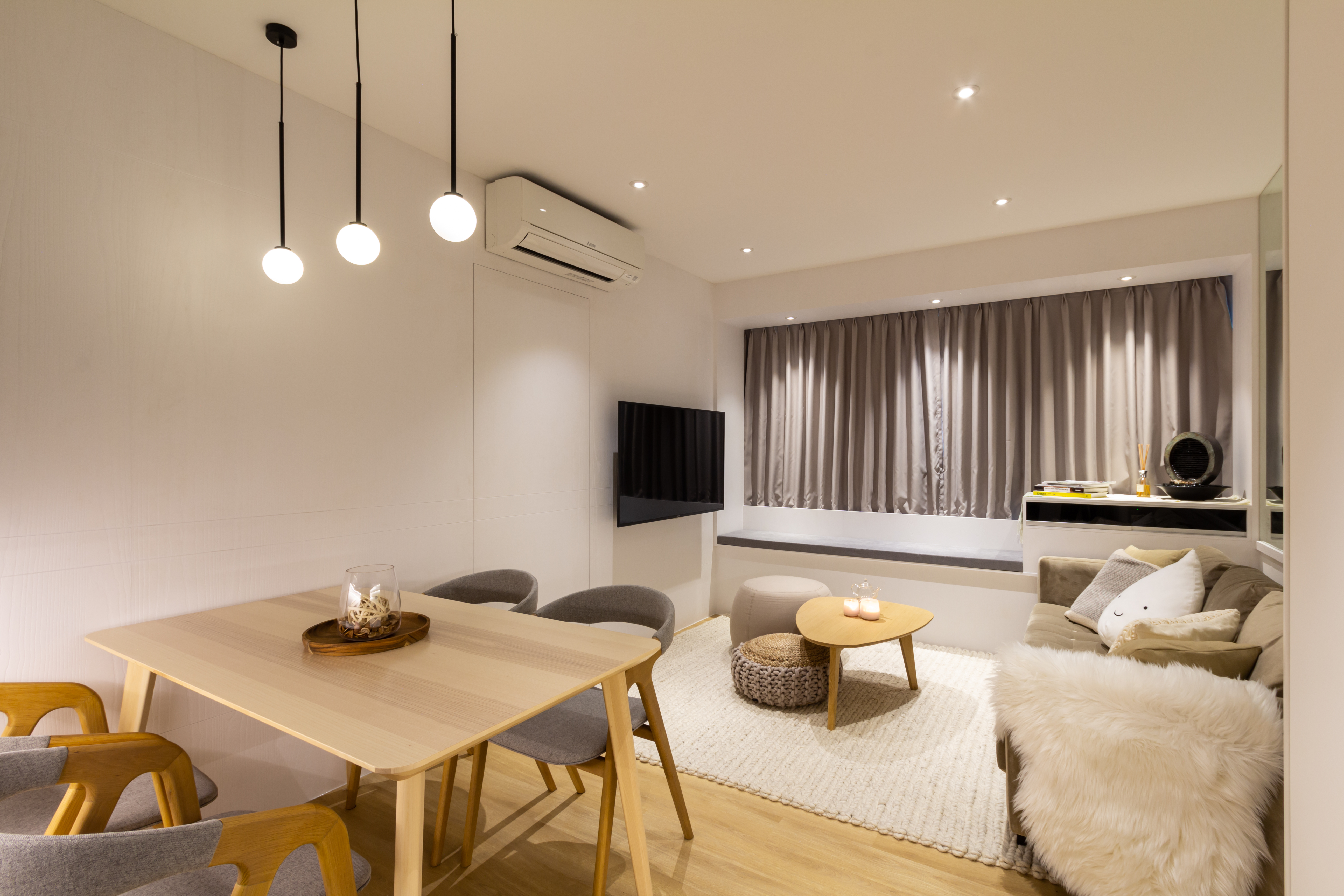 Modern, Scandinavian Design - Living Room - HDB 3 Room - Design by Fineline Design Pte Ltd