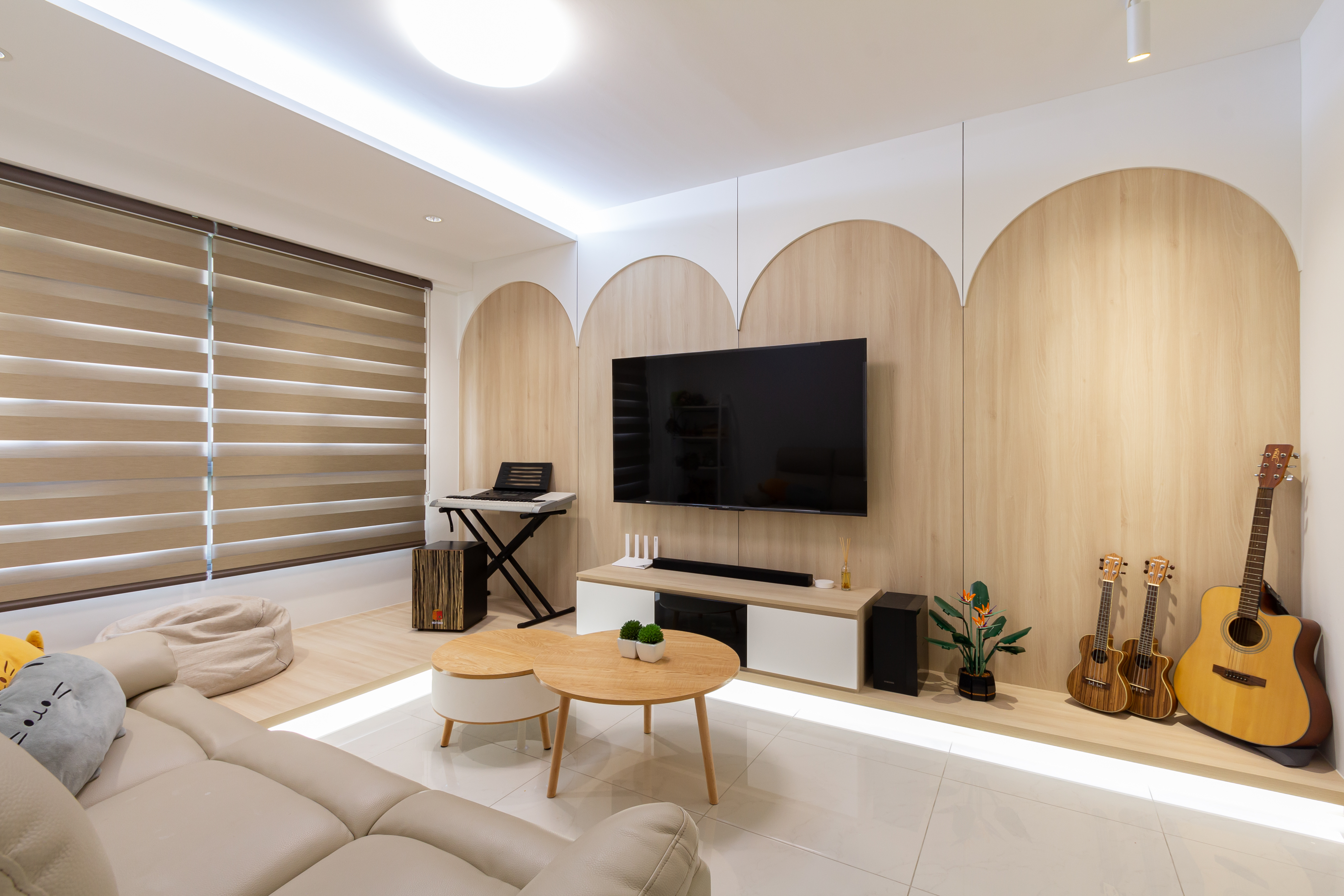 Modern Design - Living Room - HDB 4 Room - Design by Fineline Design Pte Ltd