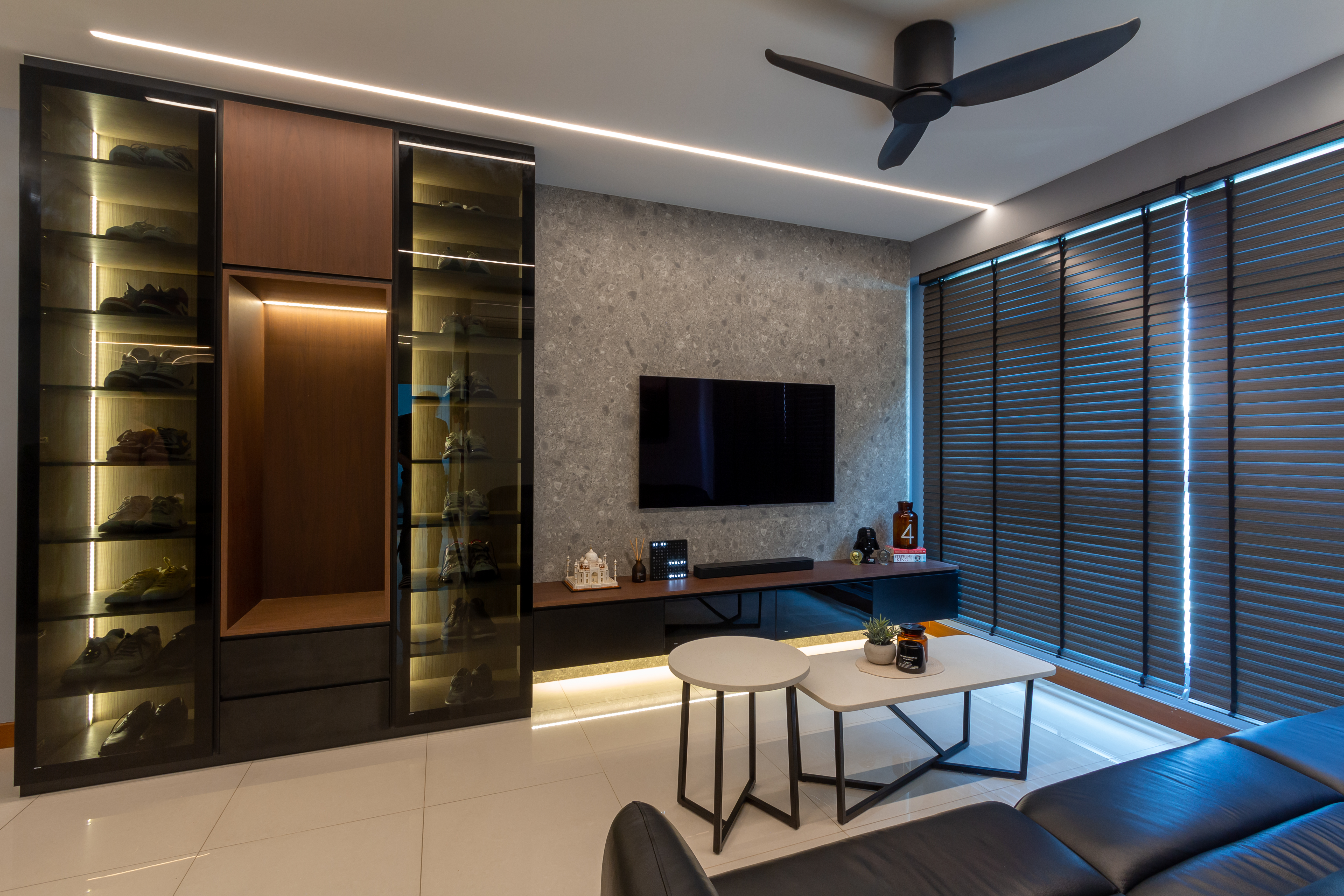 Contemporary Design - Living Room - HDB 4 Room - Design by Fineline Design Pte Ltd