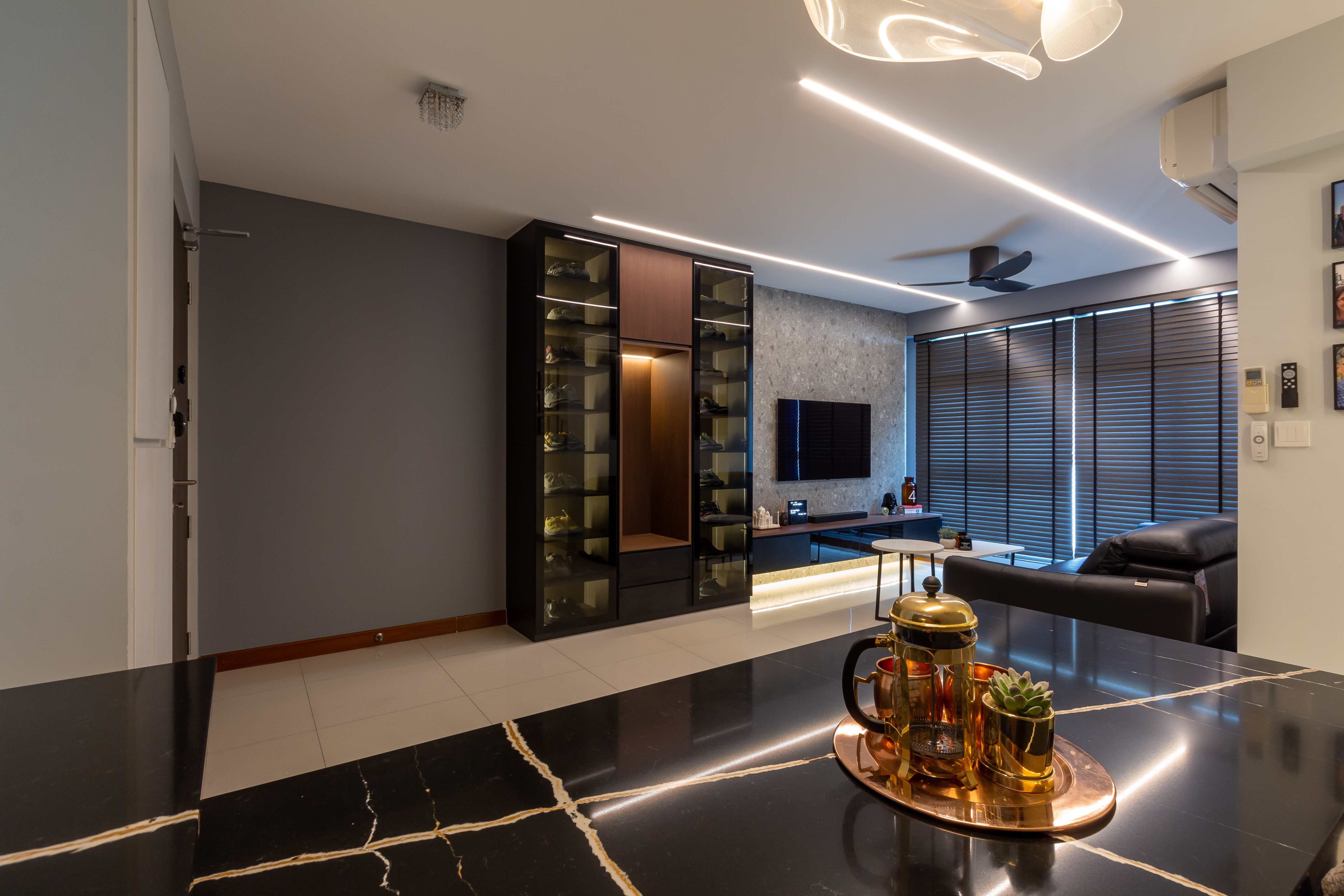 Contemporary Design - Living Room - HDB 4 Room - Design by Fineline Design Pte Ltd