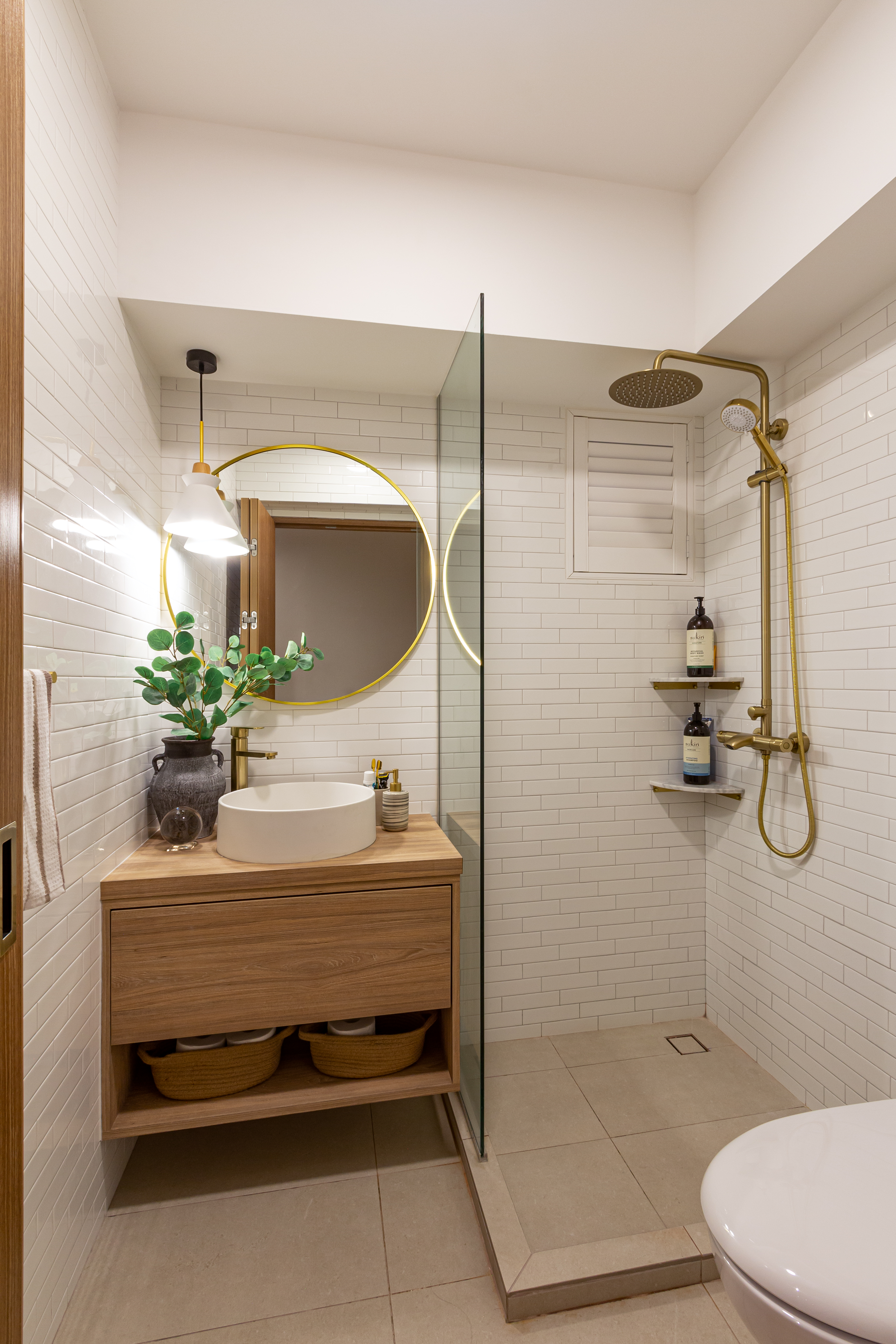 Eclectic Design - Bathroom - HDB 4 Room - Design by Fineline Design Pte Ltd