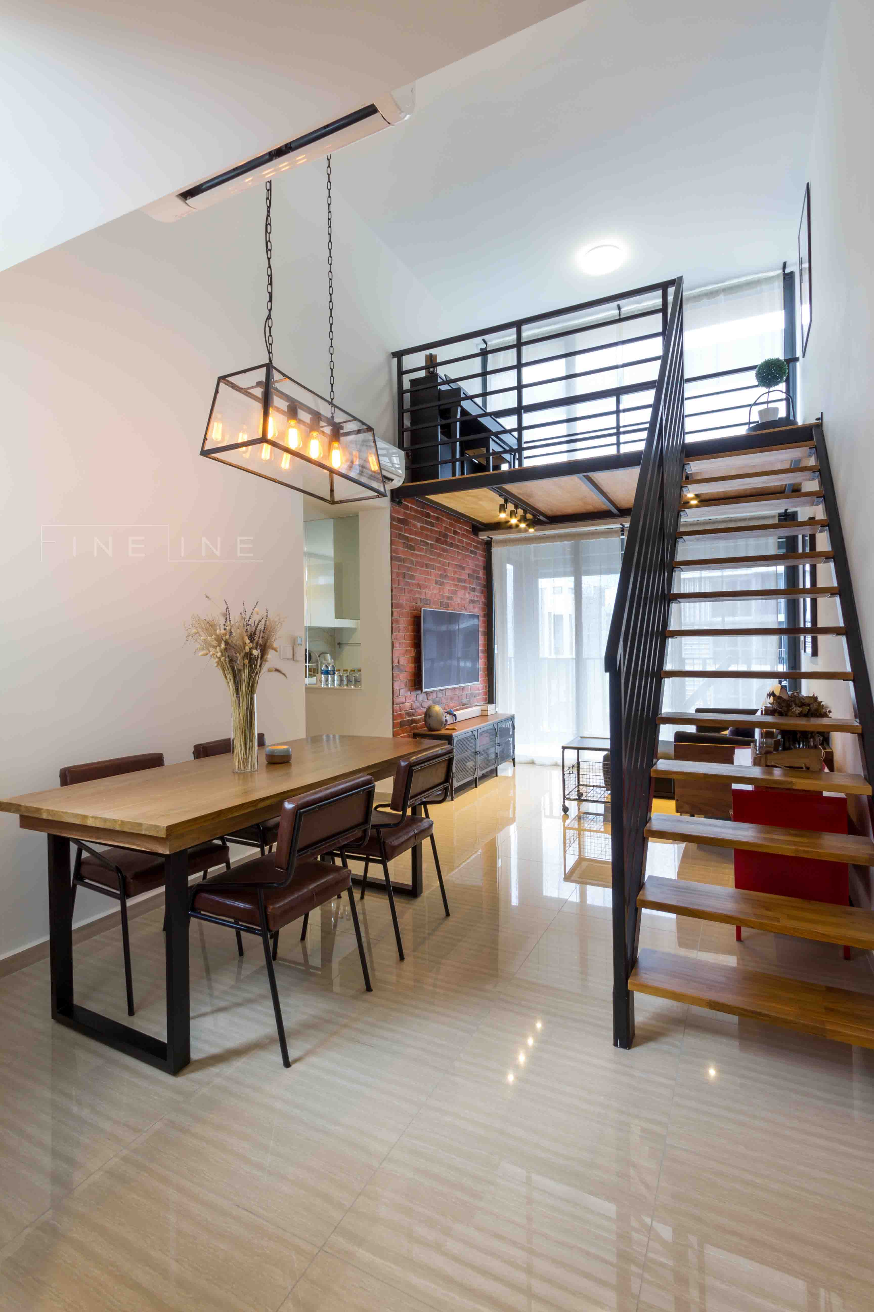 Industrial, Modern Design - Dining Room - Condominium - Design by Fineline Design Pte Ltd