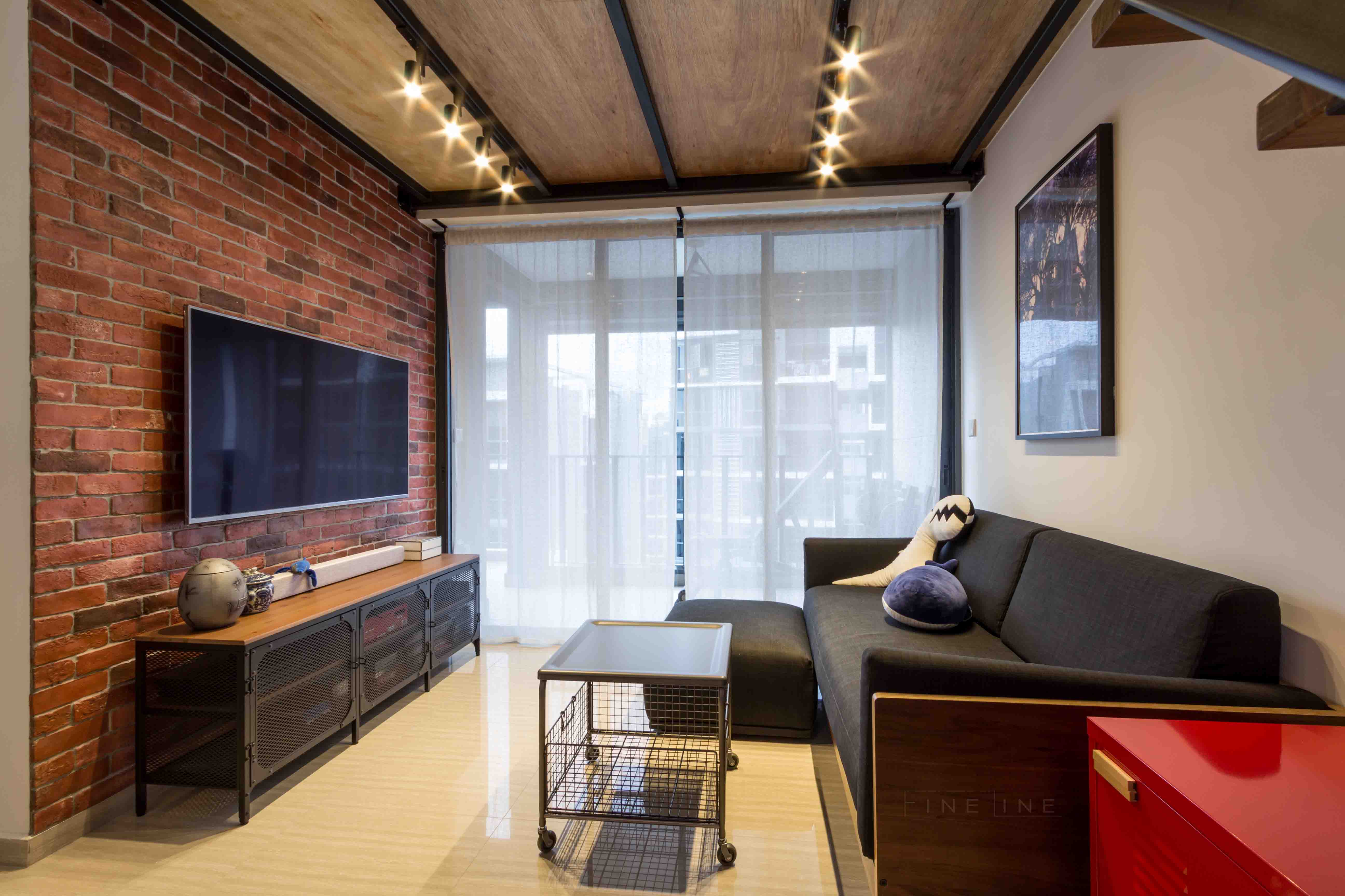 Industrial, Modern Design - Living Room - Condominium - Design by Fineline Design Pte Ltd
