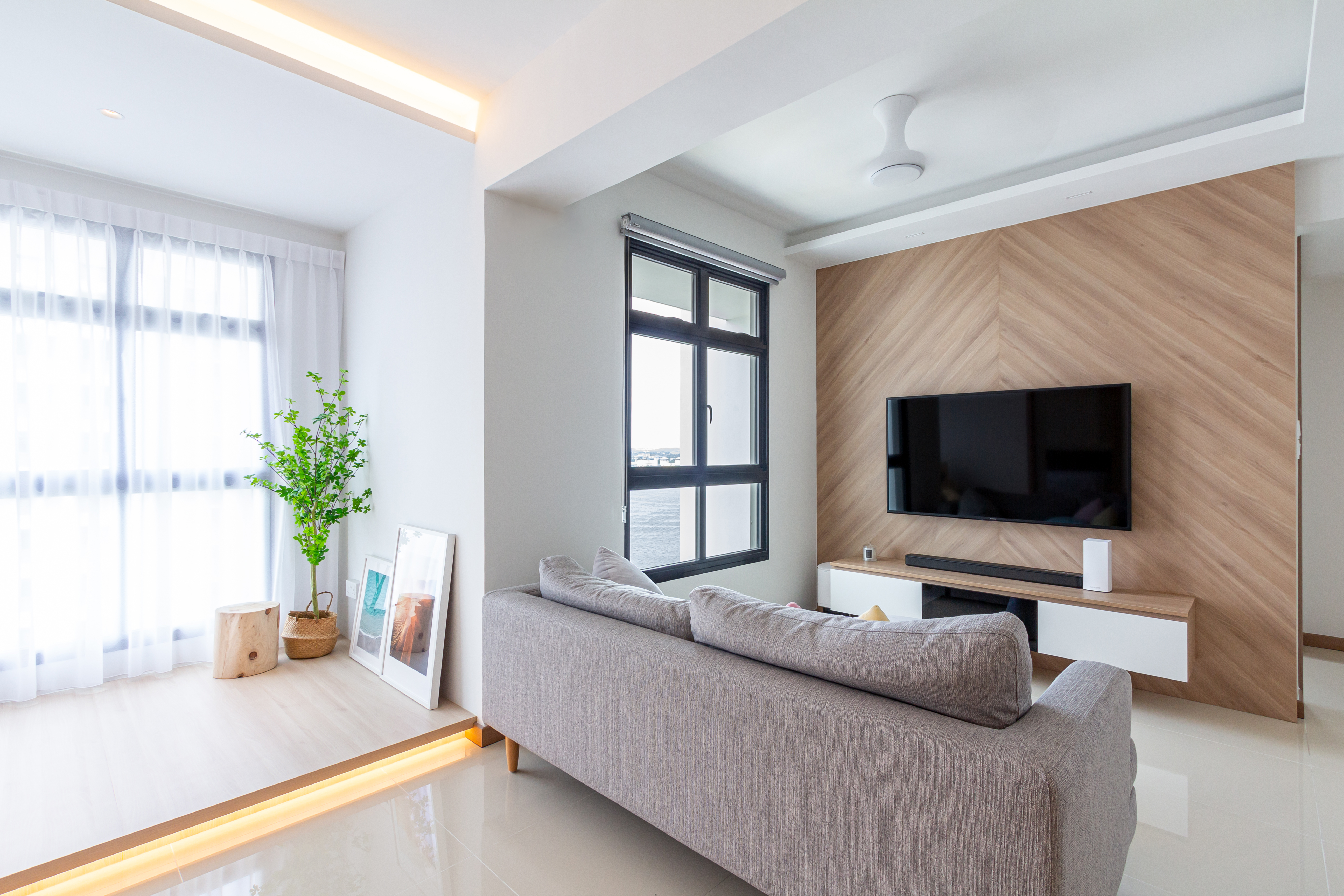 Scandinavian Design - Living Room - HDB 4 Room - Design by Fineline Design Pte Ltd