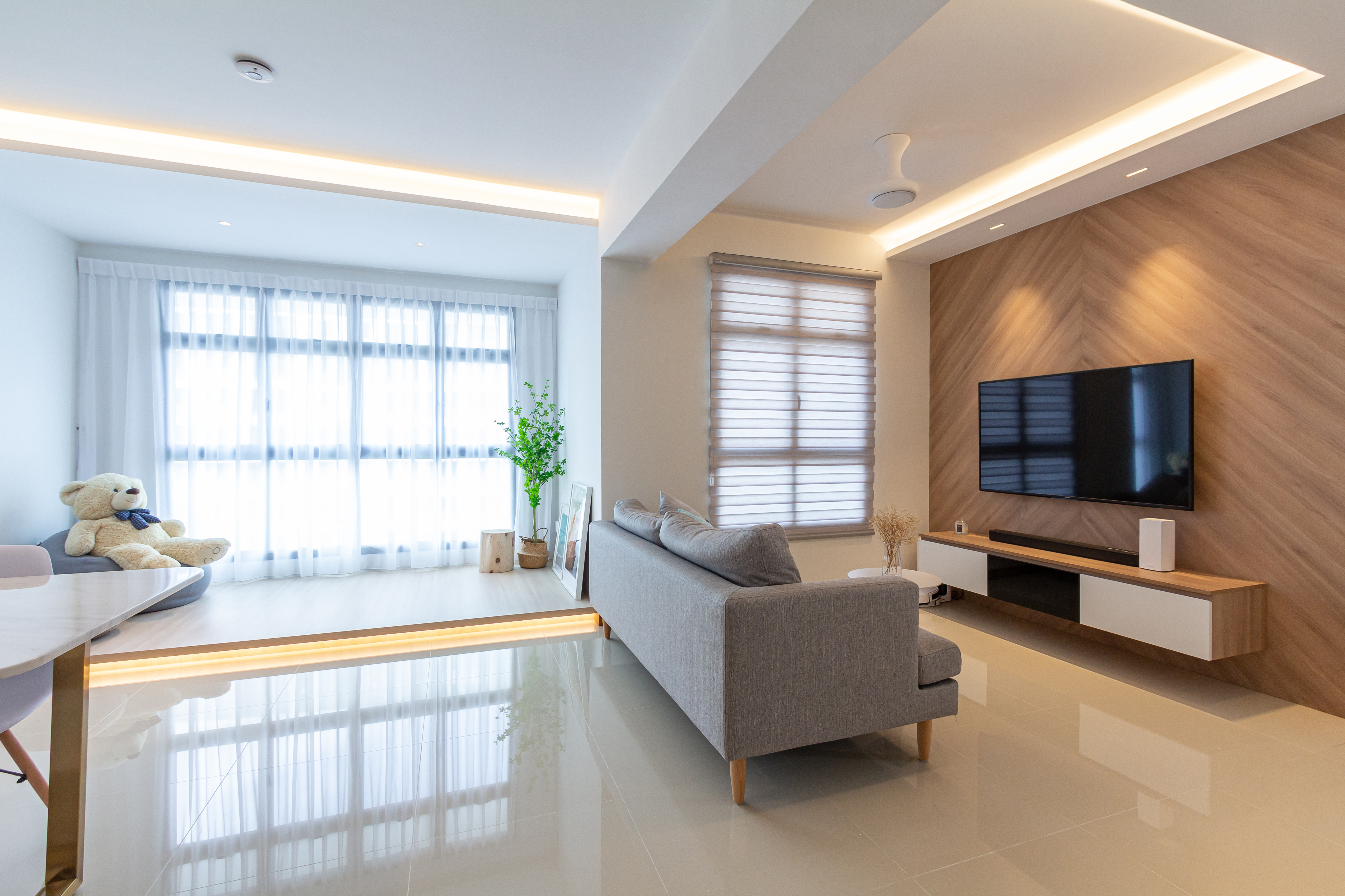 Scandinavian Design - Living Room - HDB 4 Room - Design by Fineline Design Pte Ltd