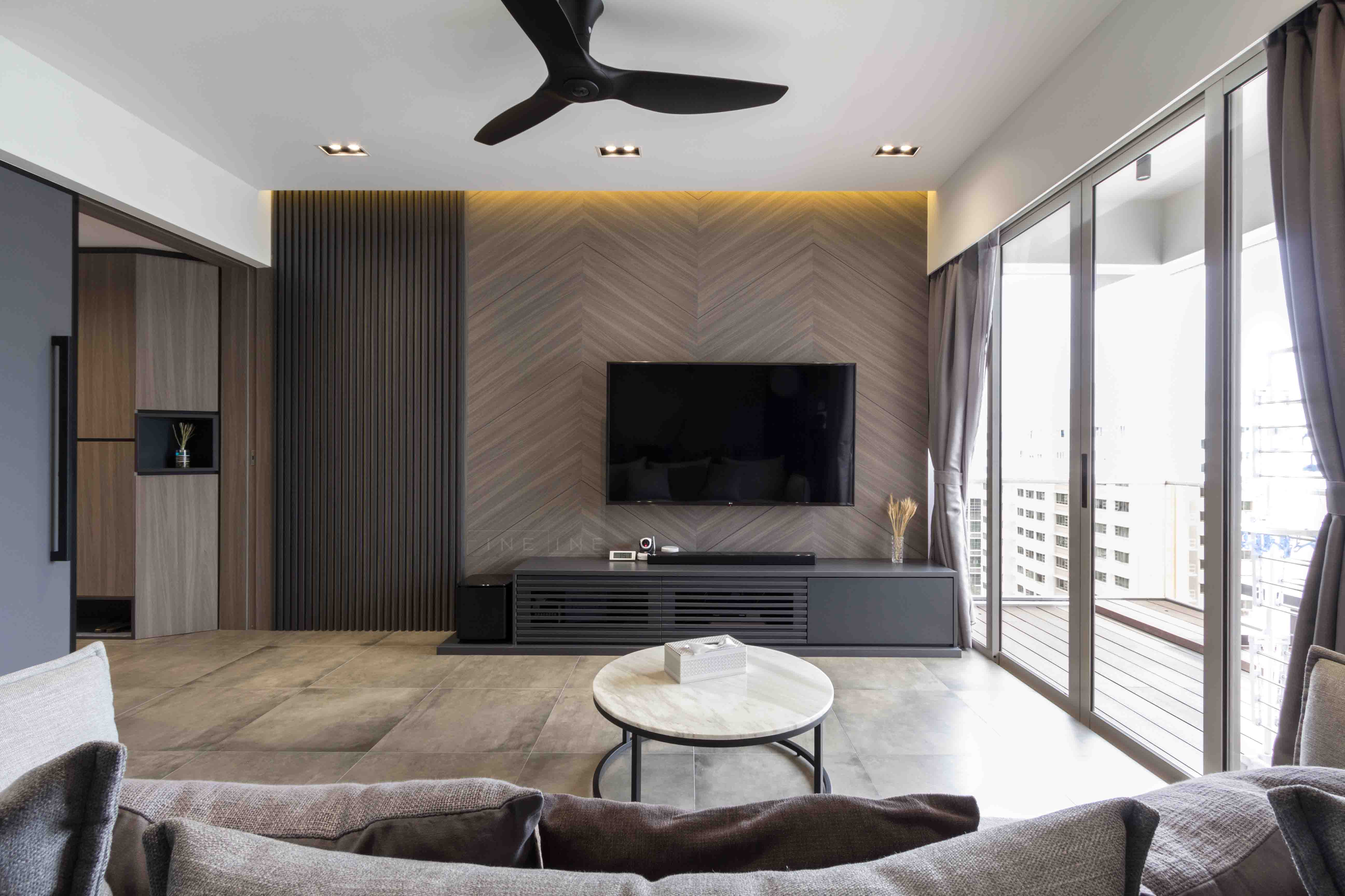 Industrial, Modern Design - Living Room - Condominium - Design by Fineline Design Pte Ltd