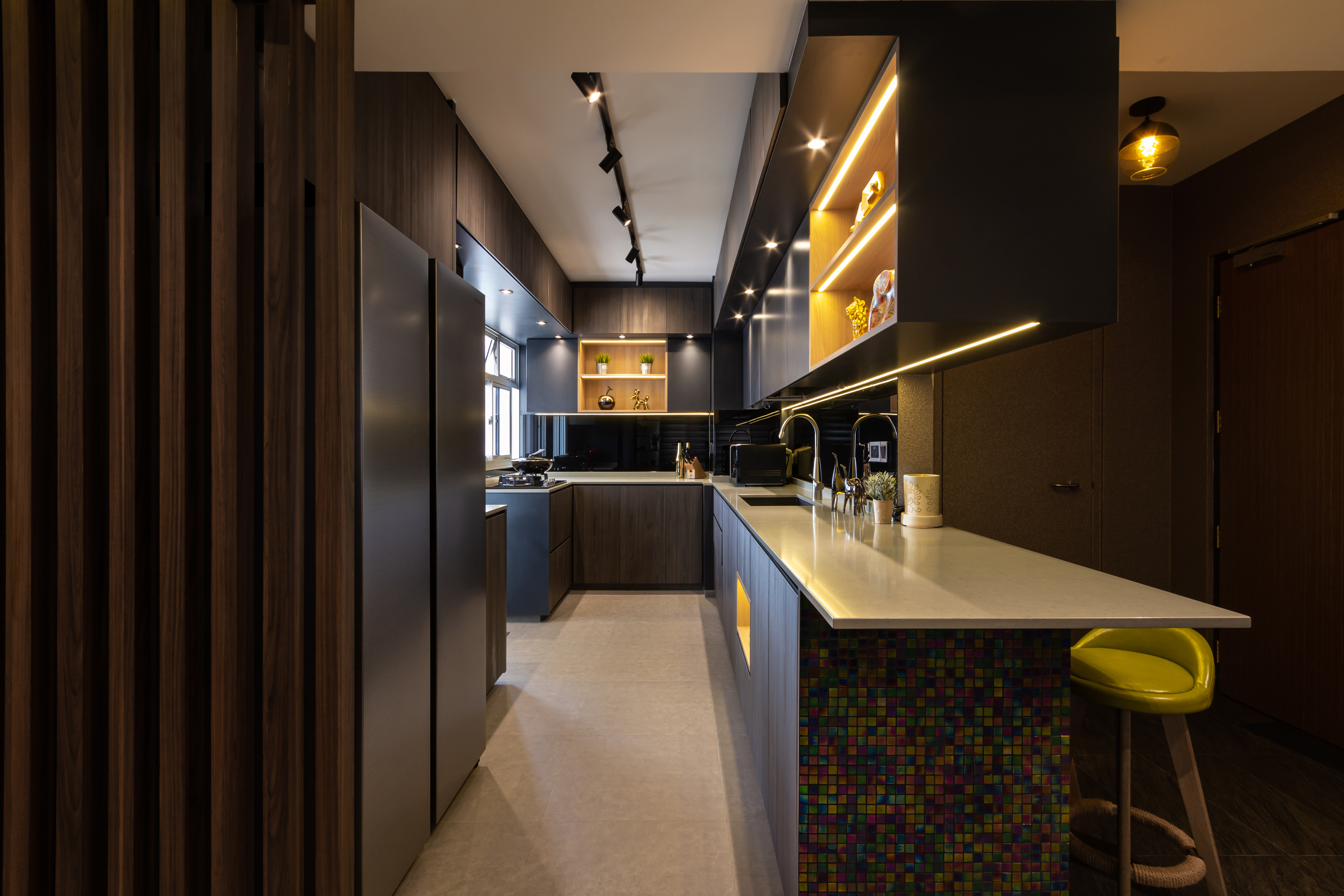 Contemporary, Industrial, Modern Design - Kitchen - HDB 5 Room - Design by Fineline Design Pte Ltd