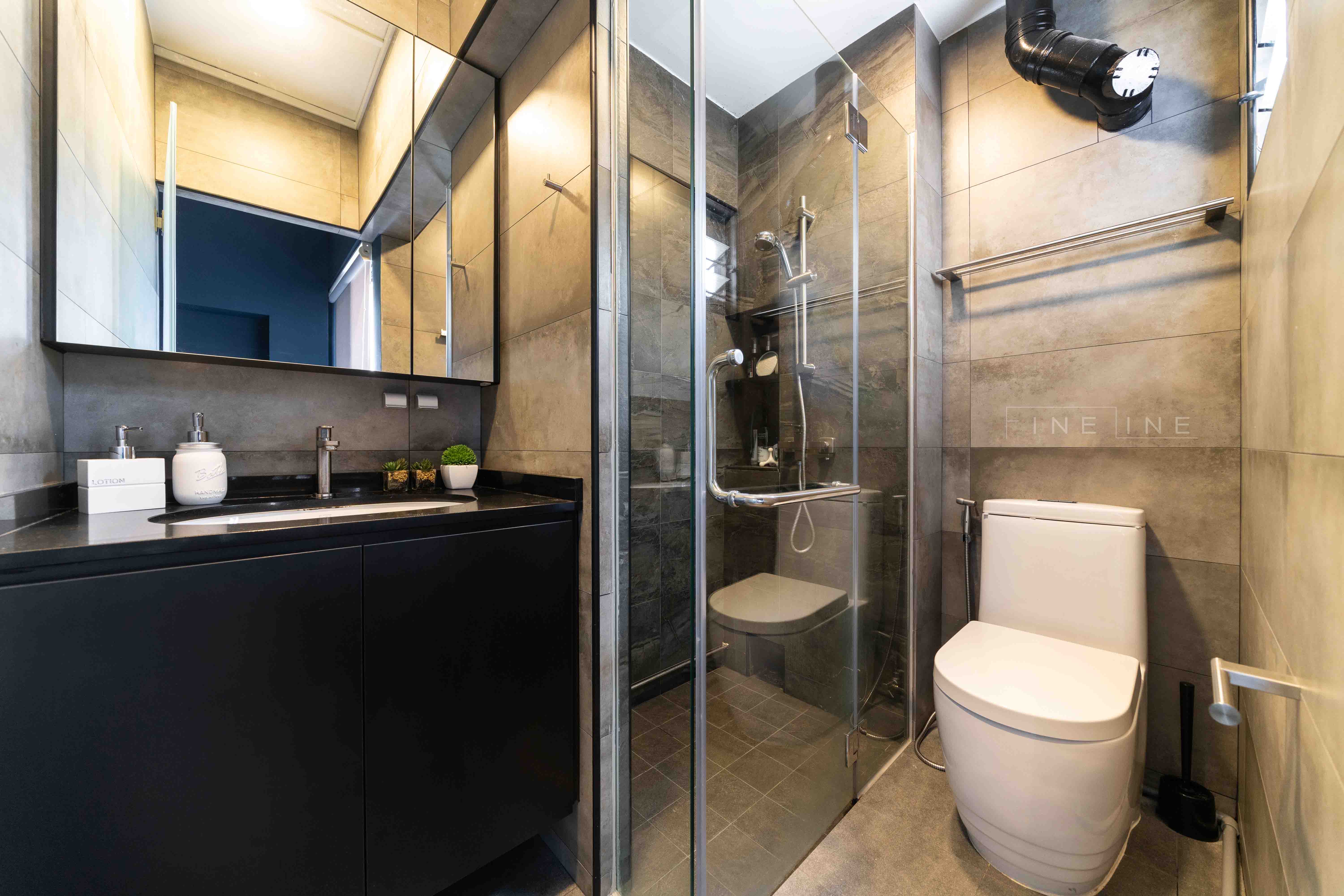 Scandinavian Design - Bathroom - HDB 3 Room - Design by Fineline Design Pte Ltd