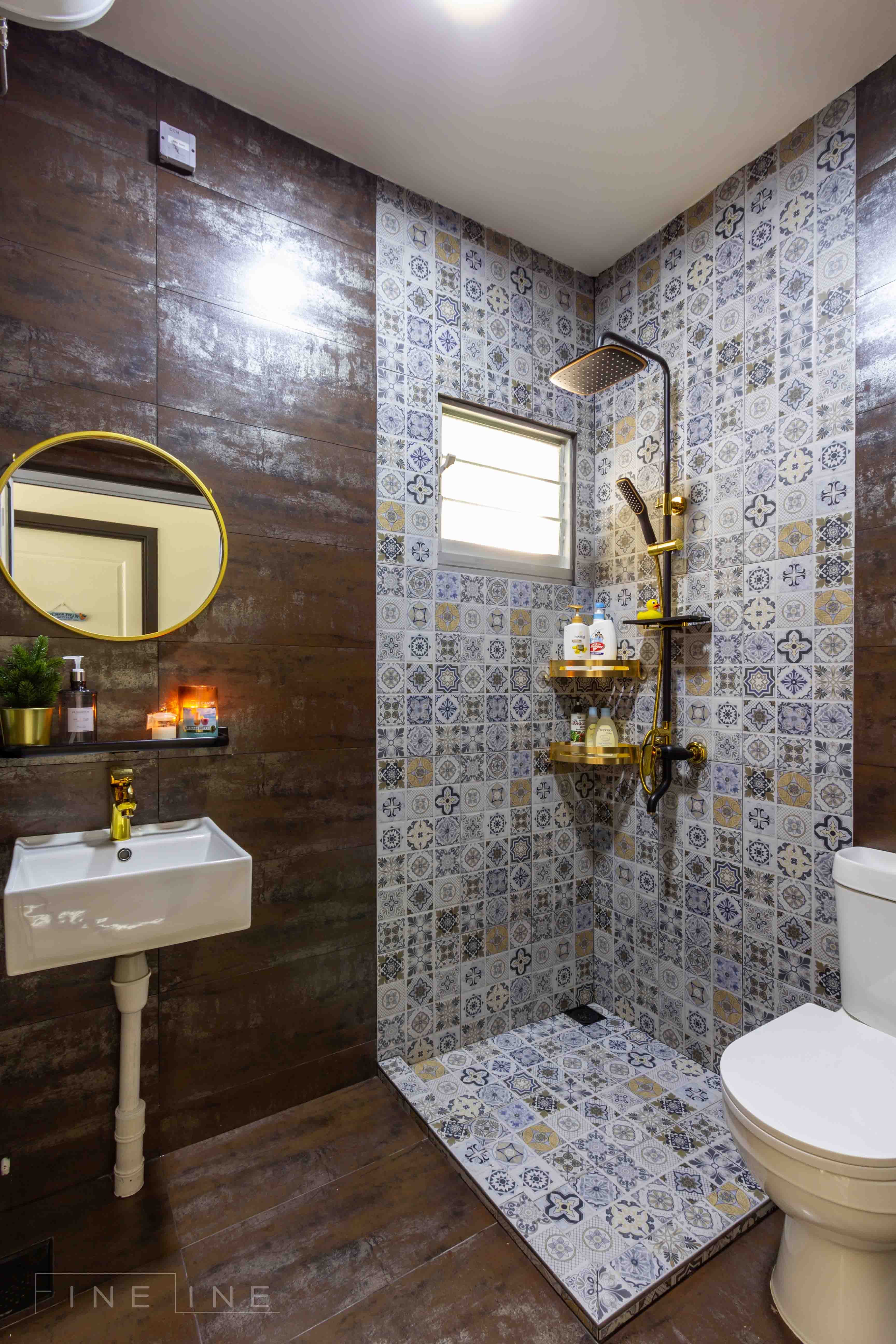 Contemporary, Industrial Design - Bathroom - HDB 4 Room - Design by Fineline Design Pte Ltd