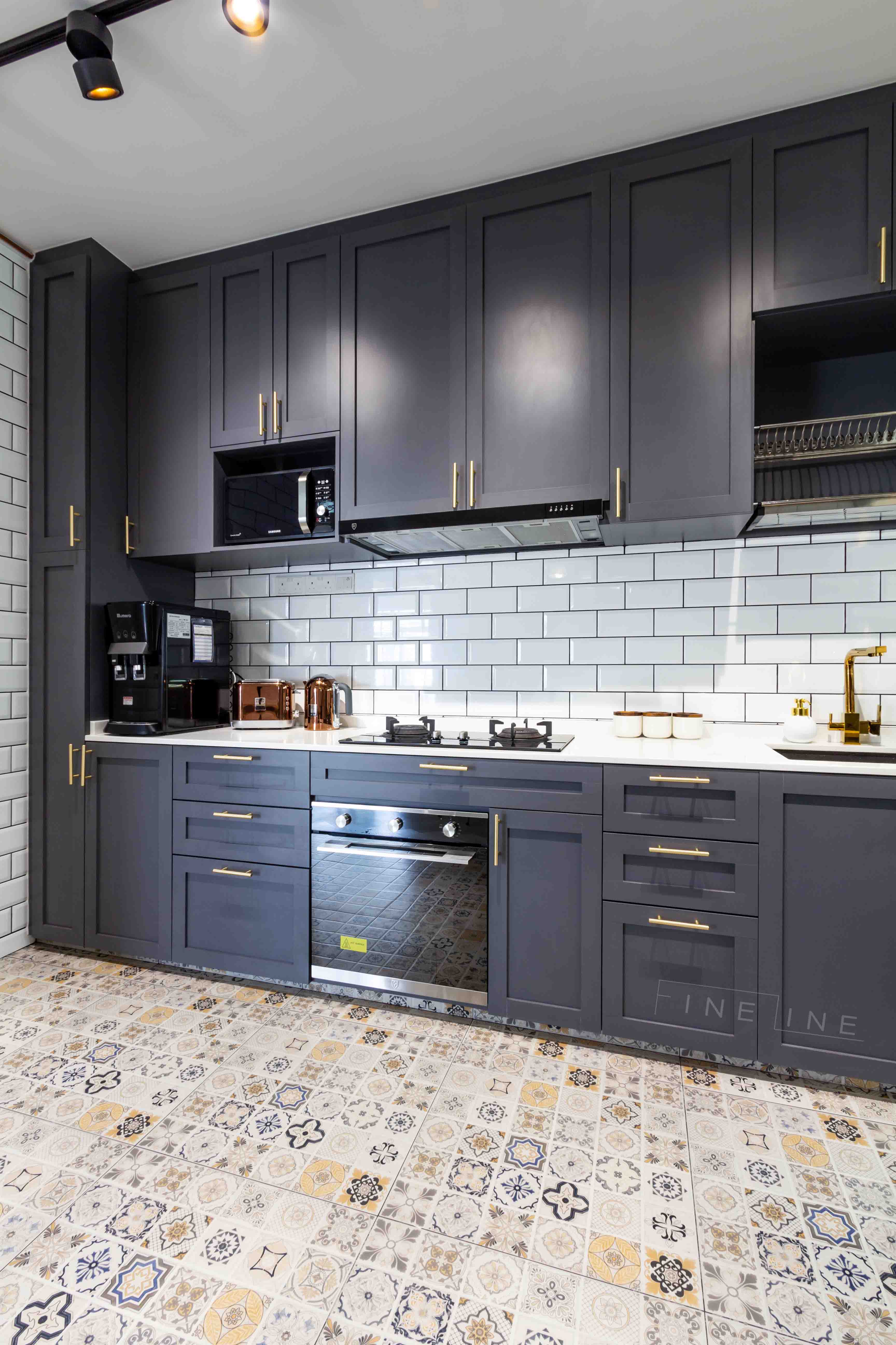 Contemporary, Industrial Design - Kitchen - HDB 4 Room - Design by Fineline Design Pte Ltd