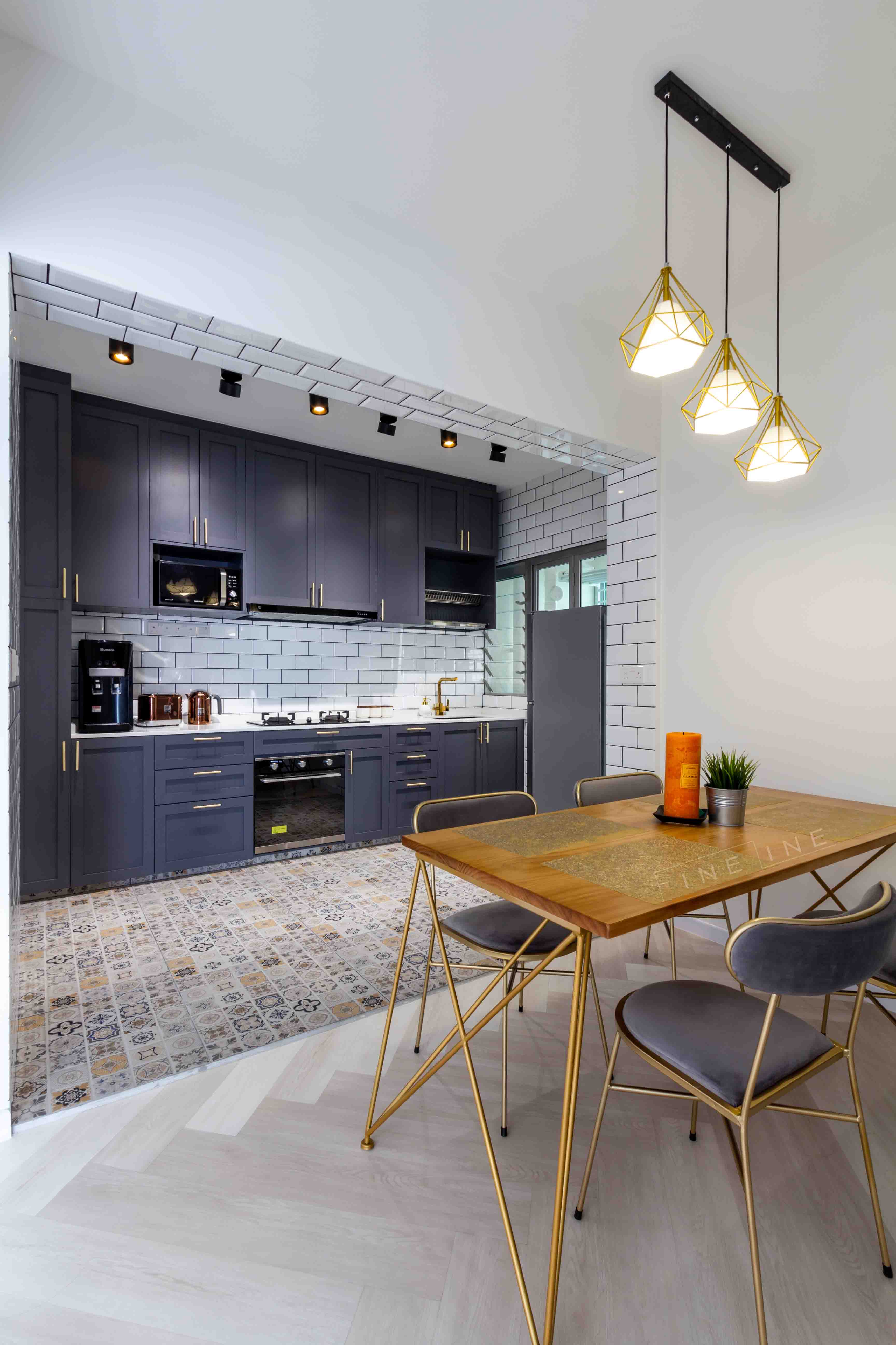 Contemporary, Industrial Design - Dining Room - HDB 4 Room - Design by Fineline Design Pte Ltd