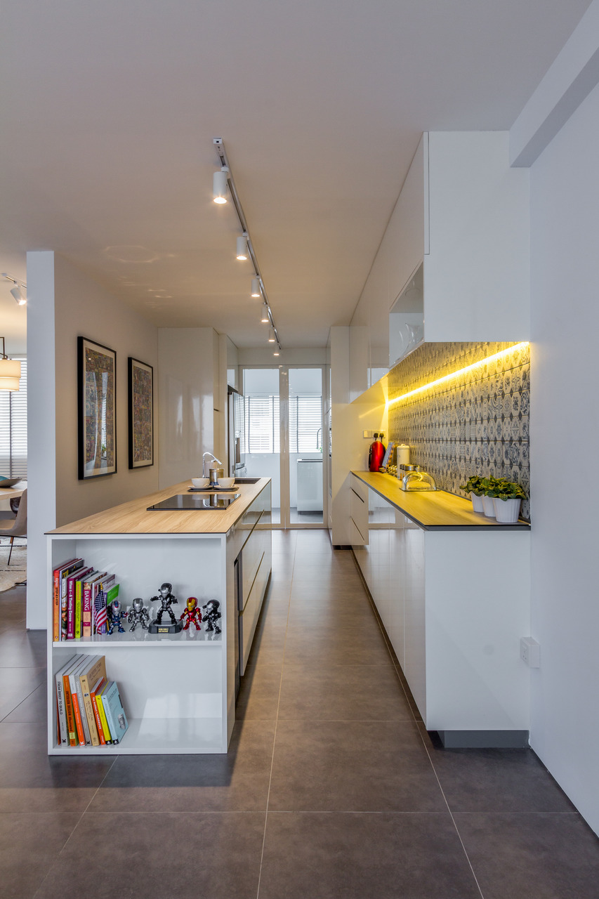 Contemporary, Modern, Rustic Design - Kitchen - HDB 4 Room - Design by Fineline Design Pte Ltd