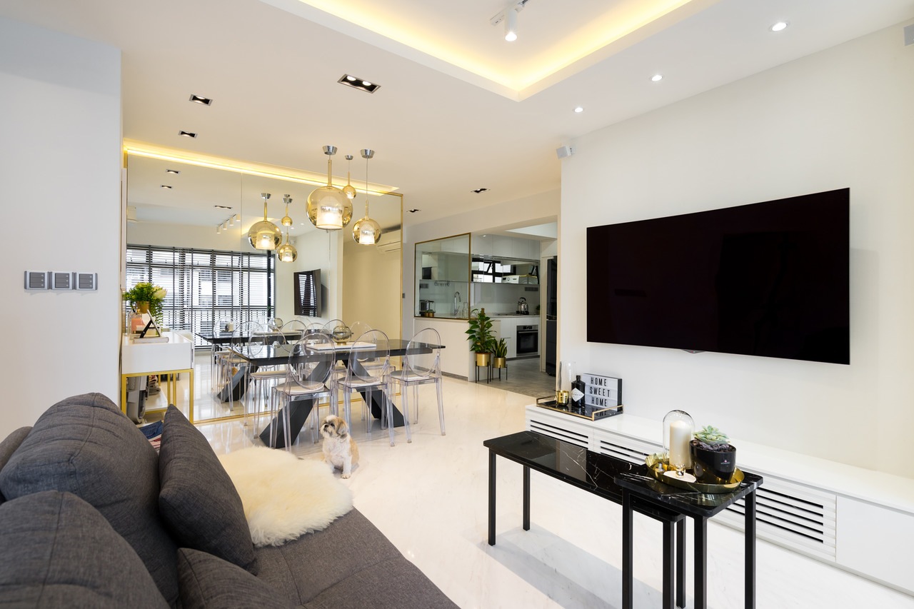 Minimalist Design - Living Room - HDB 4 Room - Design by Fineline Design Pte Ltd