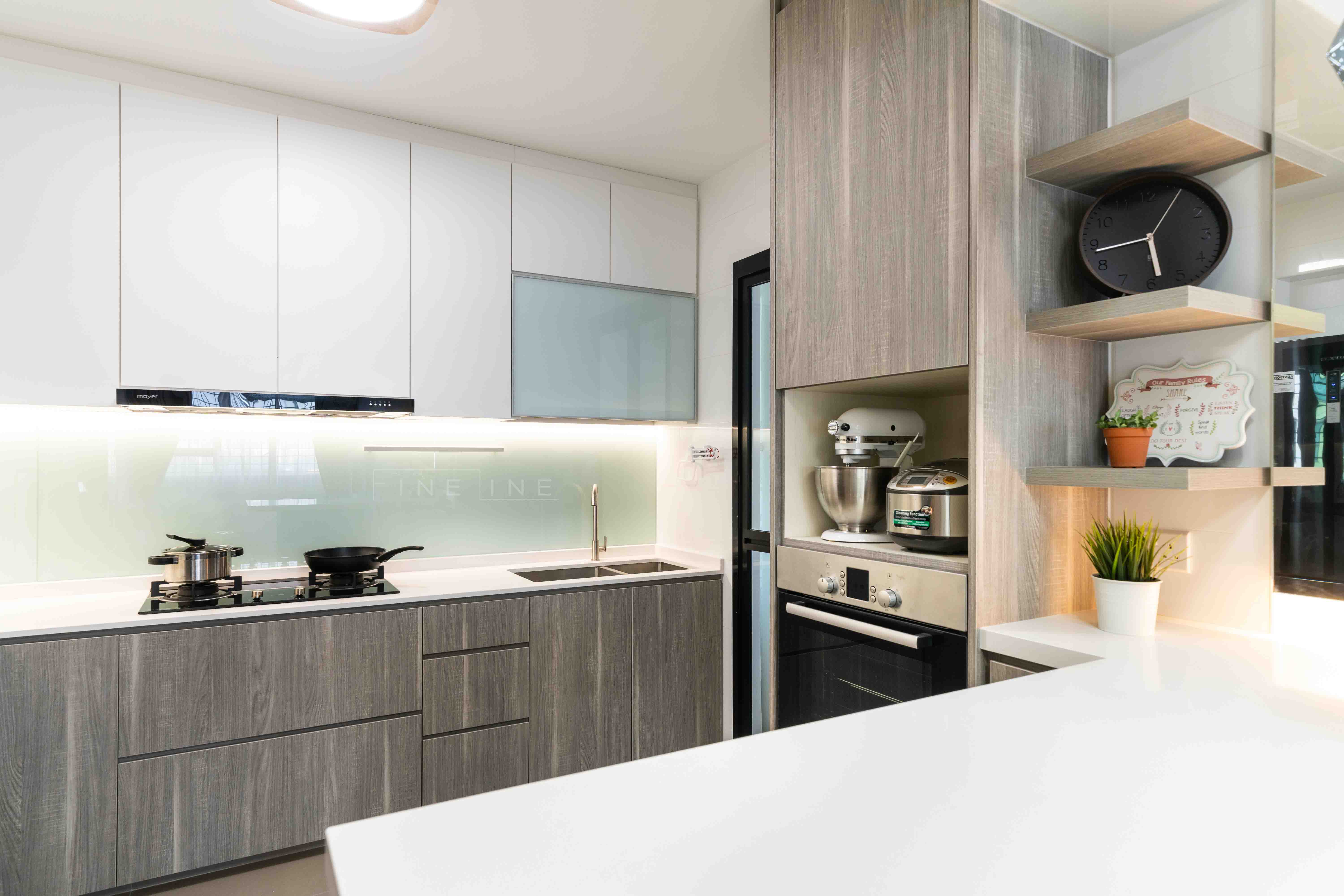 Scandinavian Design - Kitchen - HDB 4 Room - Design by Fineline Design Pte Ltd