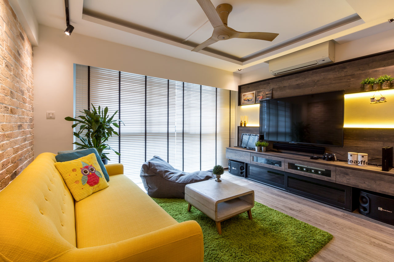 Contemporary, Modern Design - Living Room - HDB 4 Room - Design by Fineline Design Pte Ltd