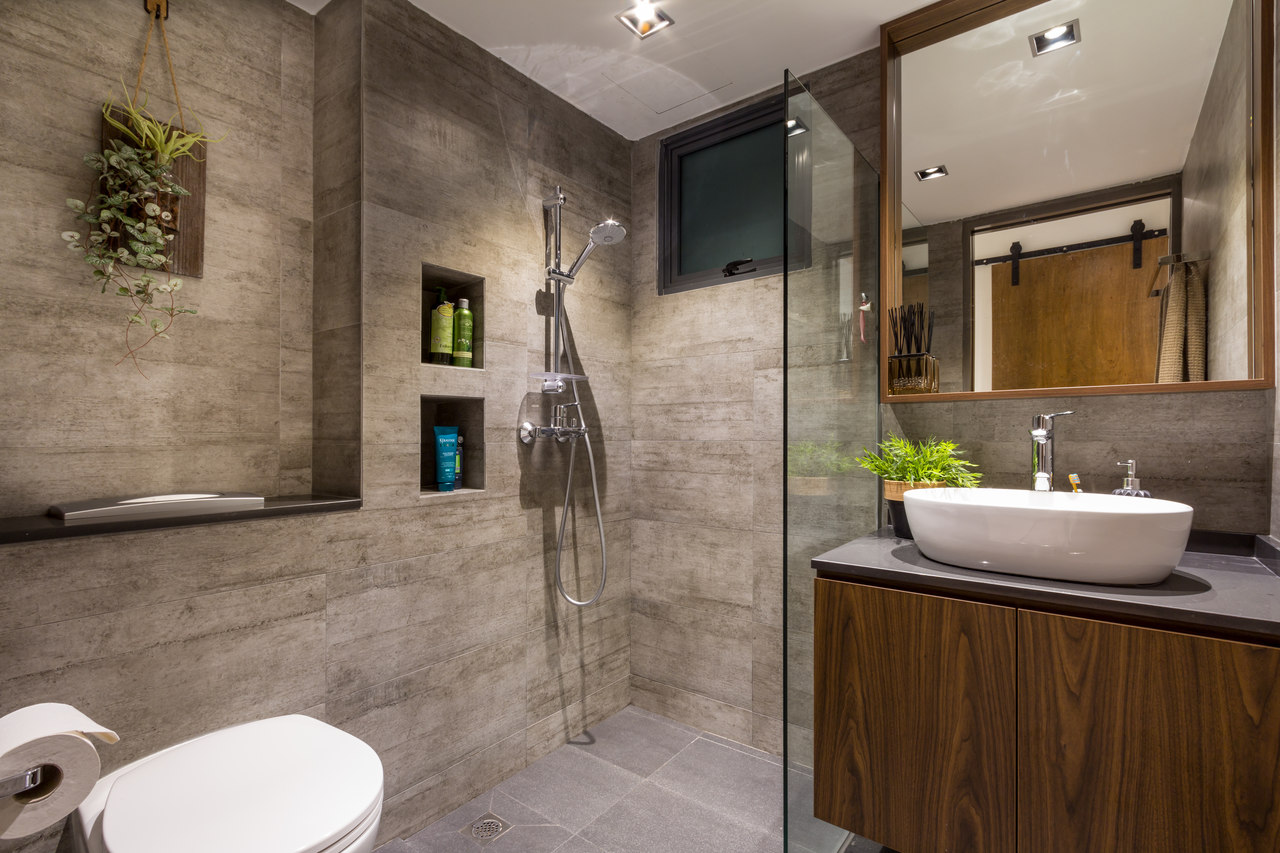 Contemporary, Modern Design - Bathroom - HDB 4 Room - Design by Fineline Design Pte Ltd