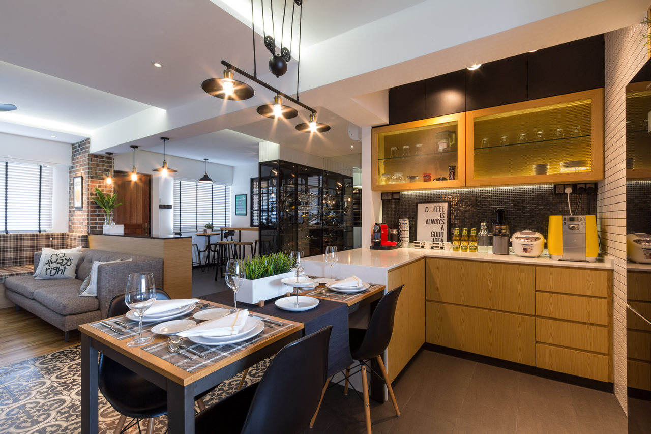 Contemporary, Modern Design - Kitchen - HDB 4 Room - Design by Fineline Design Pte Ltd